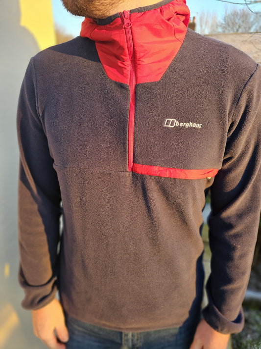 Berghaus Mens Aslam Hooded Half Zip Fleece Hoodie - M/Medium