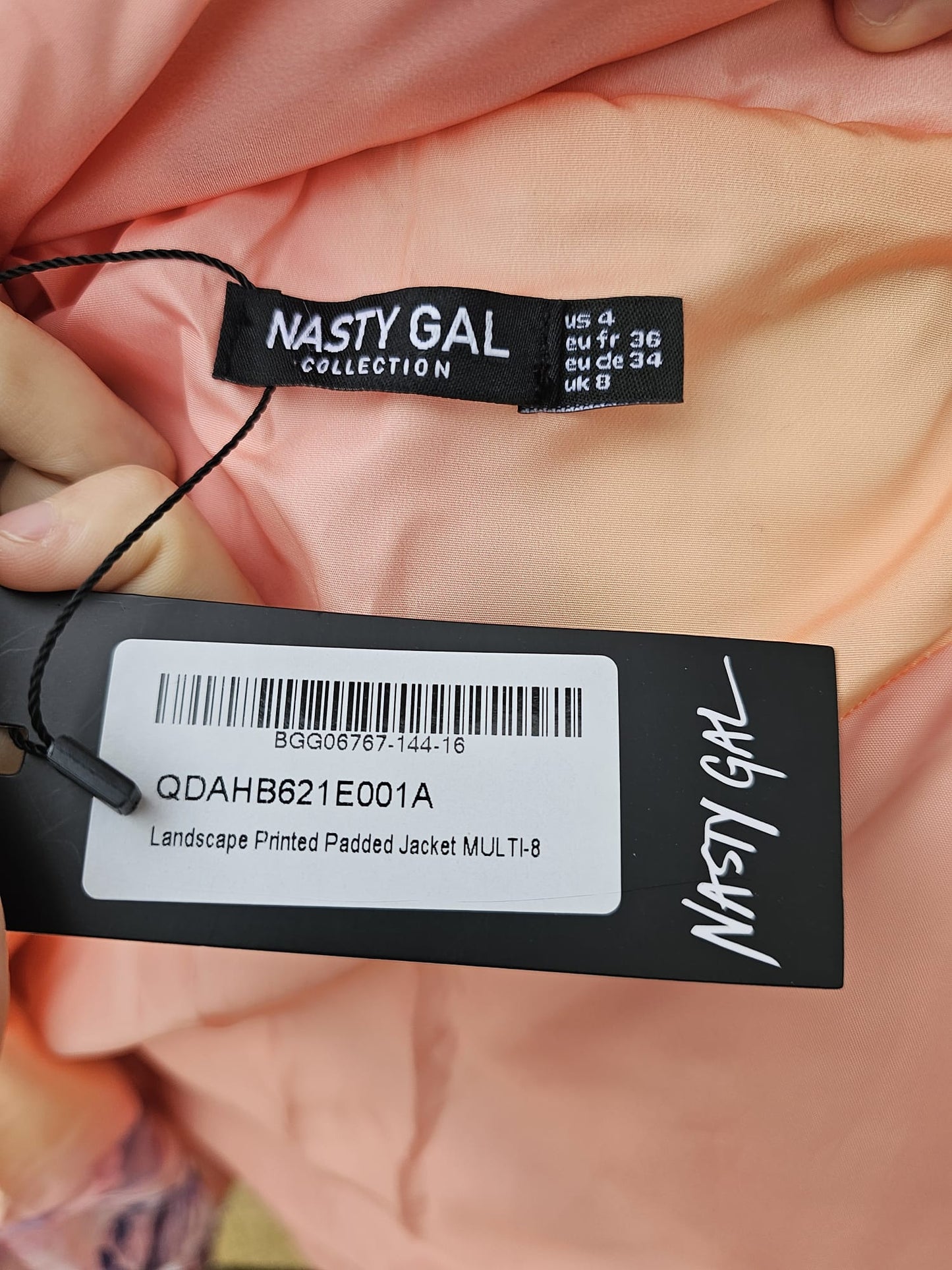 Women's Nasty Gal Mountain Print Puffer Jacket Coat - 8/10