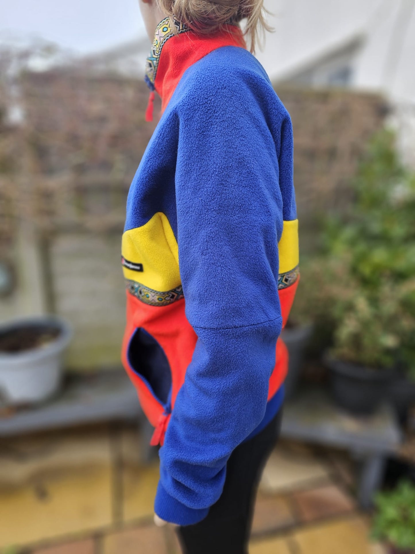 Berghaus Iconic Blue/Red/Yellow Full Zip Aztec Tramantana Fleece Jacket Unisex - S/Small