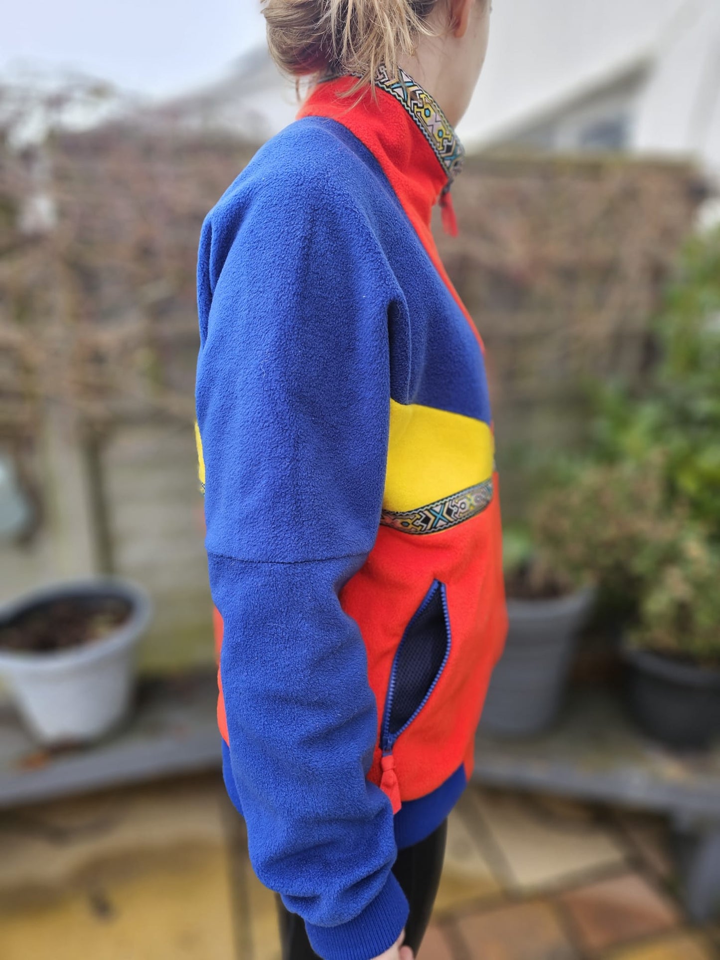 Berghaus Iconic Blue/Red/Yellow Full Zip Aztec Tramantana Fleece Jacket Unisex - S/Small