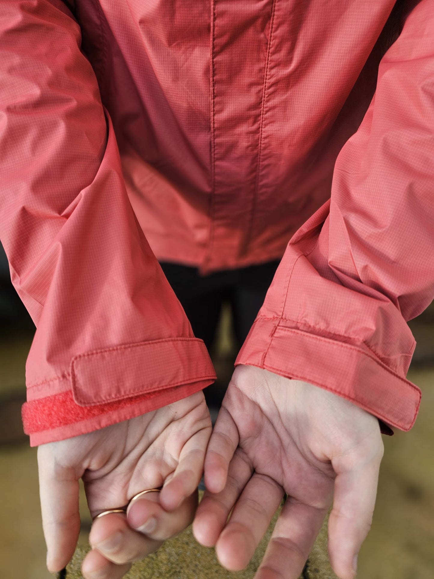 Womens Rab full zip hooded waterproof rain coat/jacket - UK 8 - Pinky/Red