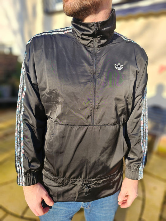 Adidas Full Zip Black Windbreaker Style Track Jacket - UK 12 - NWT