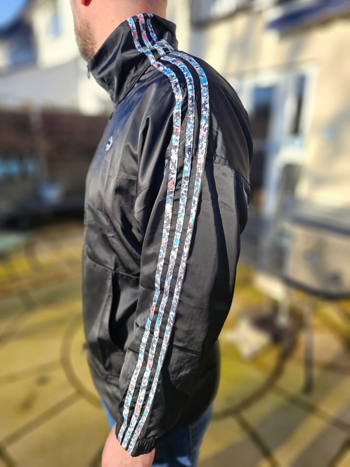 Adidas Full Zip Black Windbreaker Style Track Jacket - UK 12 - NWT