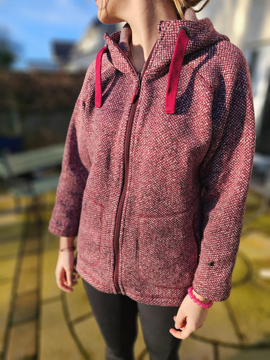 Rab Amy Rioja/Red/Burgundy Full Zip Fleece Hooded Jacket - UK 14