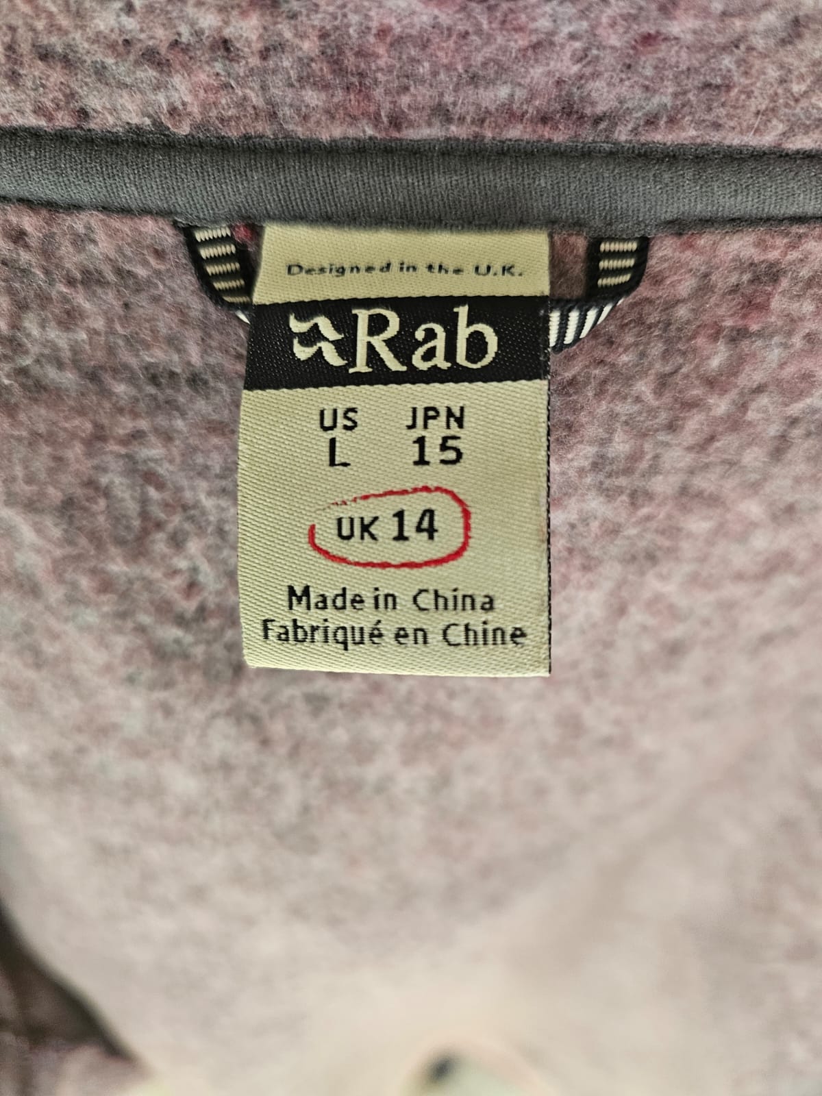Rab Amy Rioja/Red/Burgundy Full Zip Fleece Hooded Jacket - UK 14