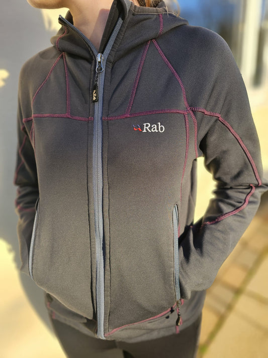 Rab Soft Shell Polartec Wind Pro Full Zip Hooded Jacket - UK 10/M/Medium