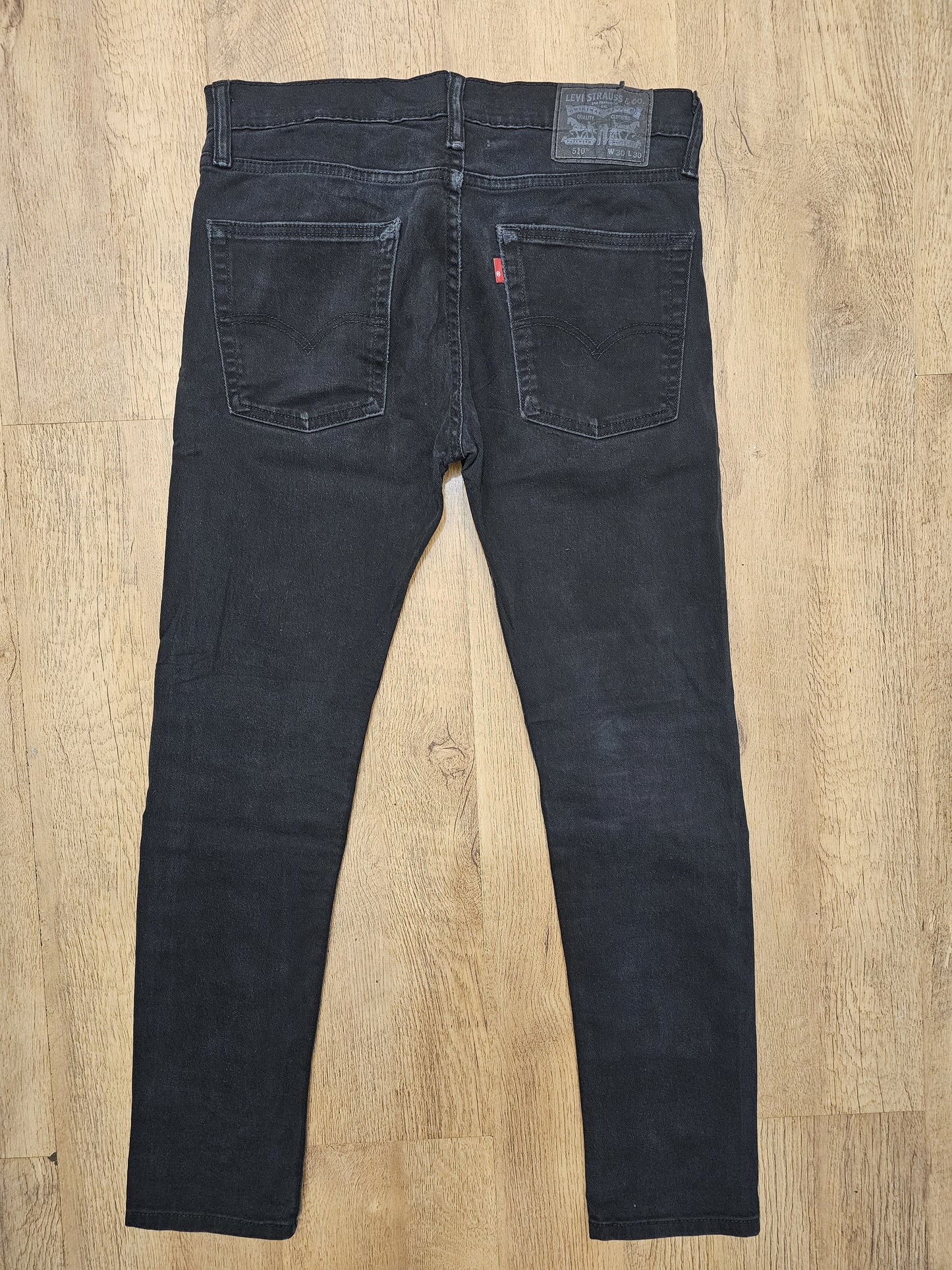 Levi's Black Ripped Jeans 501 Skinny Fit - W31/28L