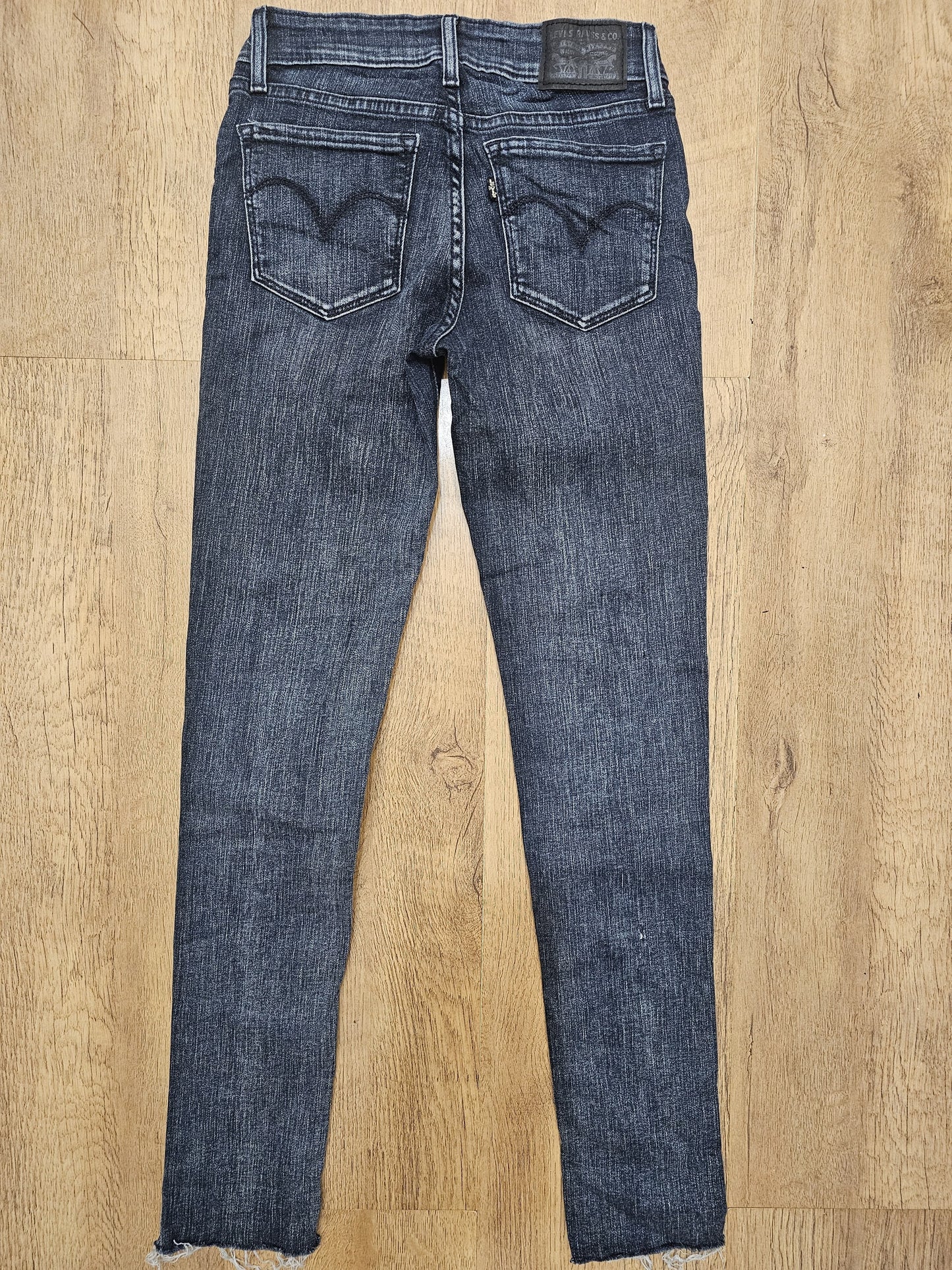 Levi's Women Blue Ripped Jeans 711 Skinny Fit - W24/27L (c. UK 6)
