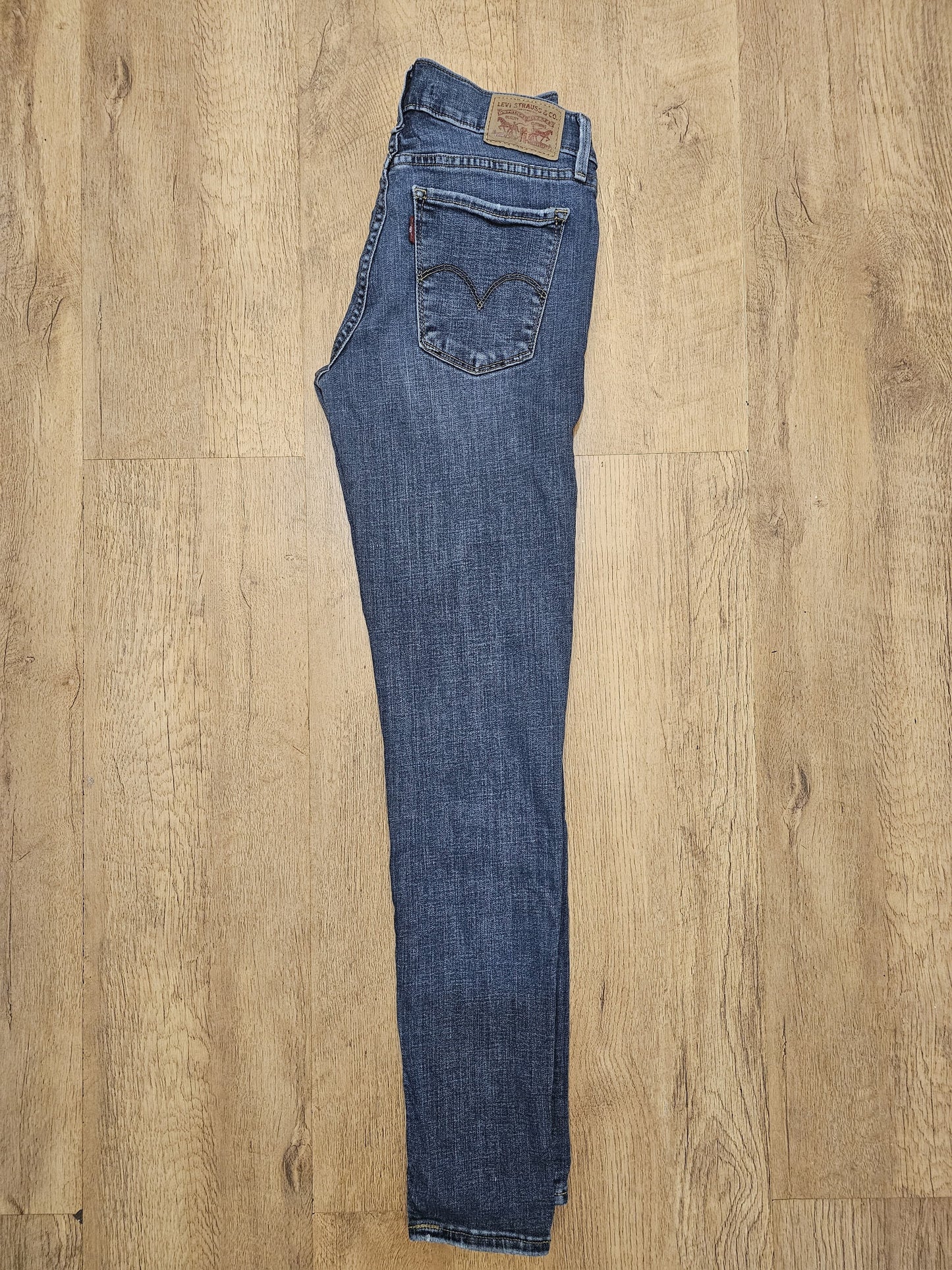 Levi's Womens Blue Mid Rise Jeans 710 Super Skinny - W27/29L (C. UK 8)