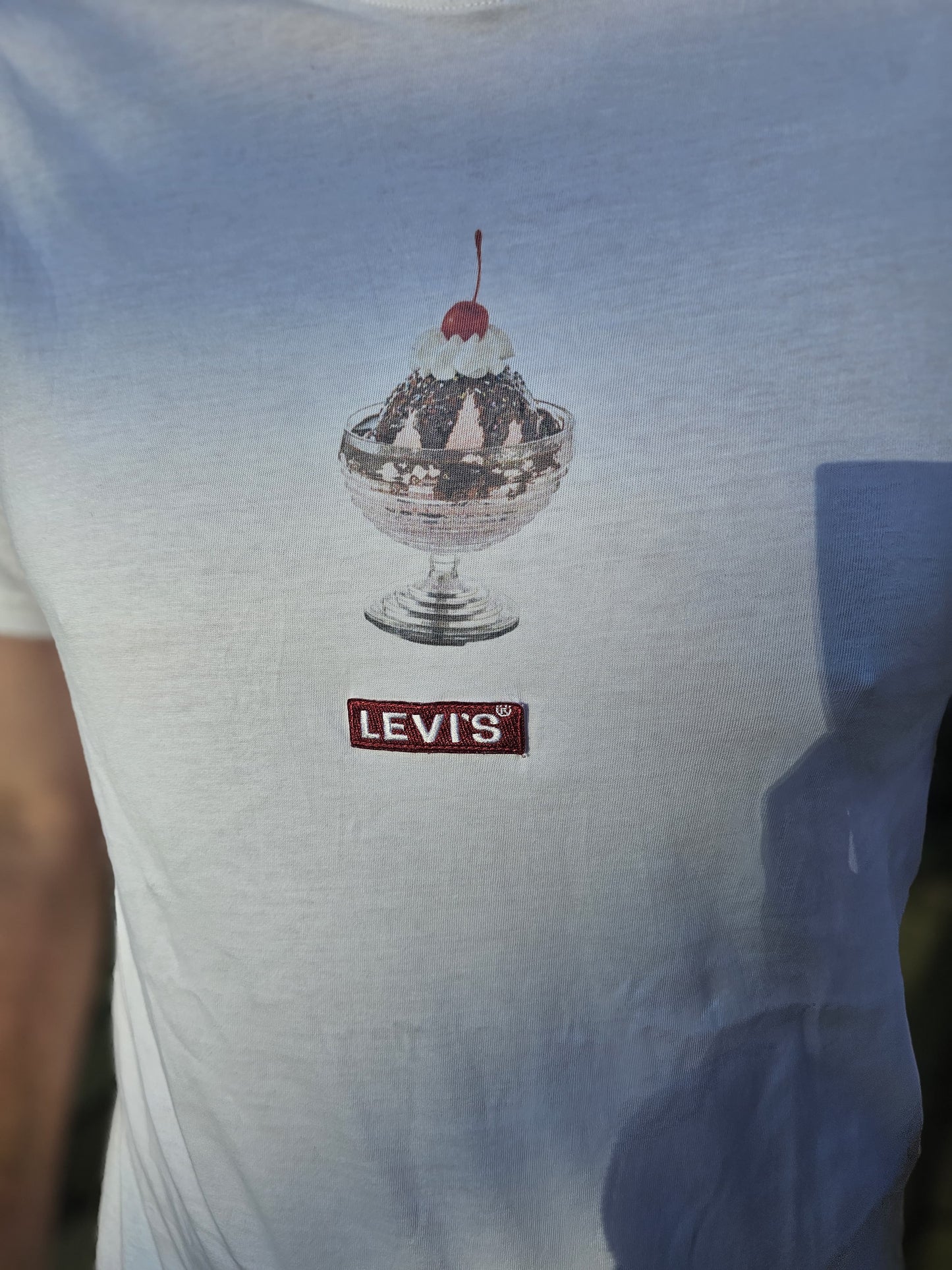 Mens Levi's White Short Sleeve Ice Cream Sundae Print T-Shirt - M/Medium
