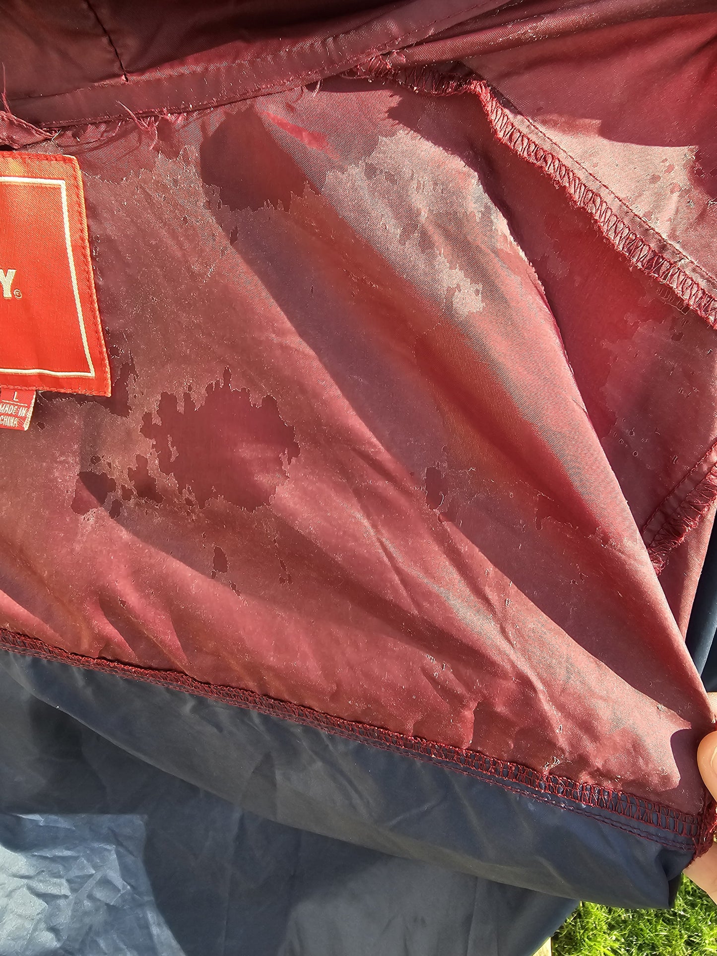 Awesome Obey Burgundy Windbreaker Rain Coat - L/Large