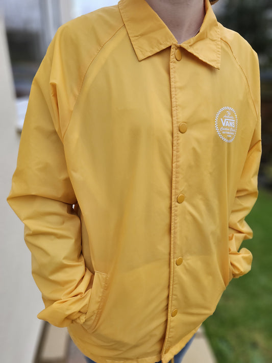 Vans Torrey Yellow Button Up Lined Coach Style Windbreaker/Rain Jacket -  M/Medium