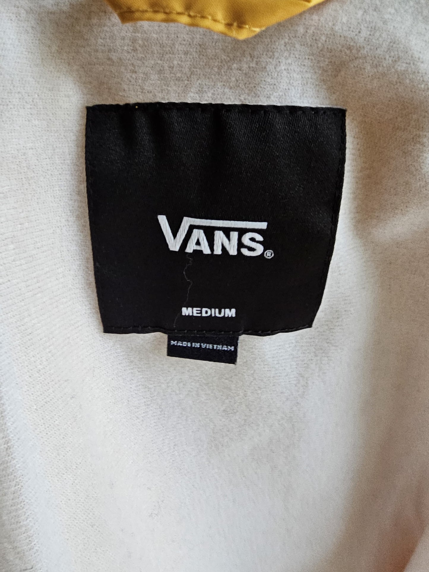 Vans Torrey Yellow Button Up Lined Coach Style Windbreaker/Rain Jacket -  M/Medium