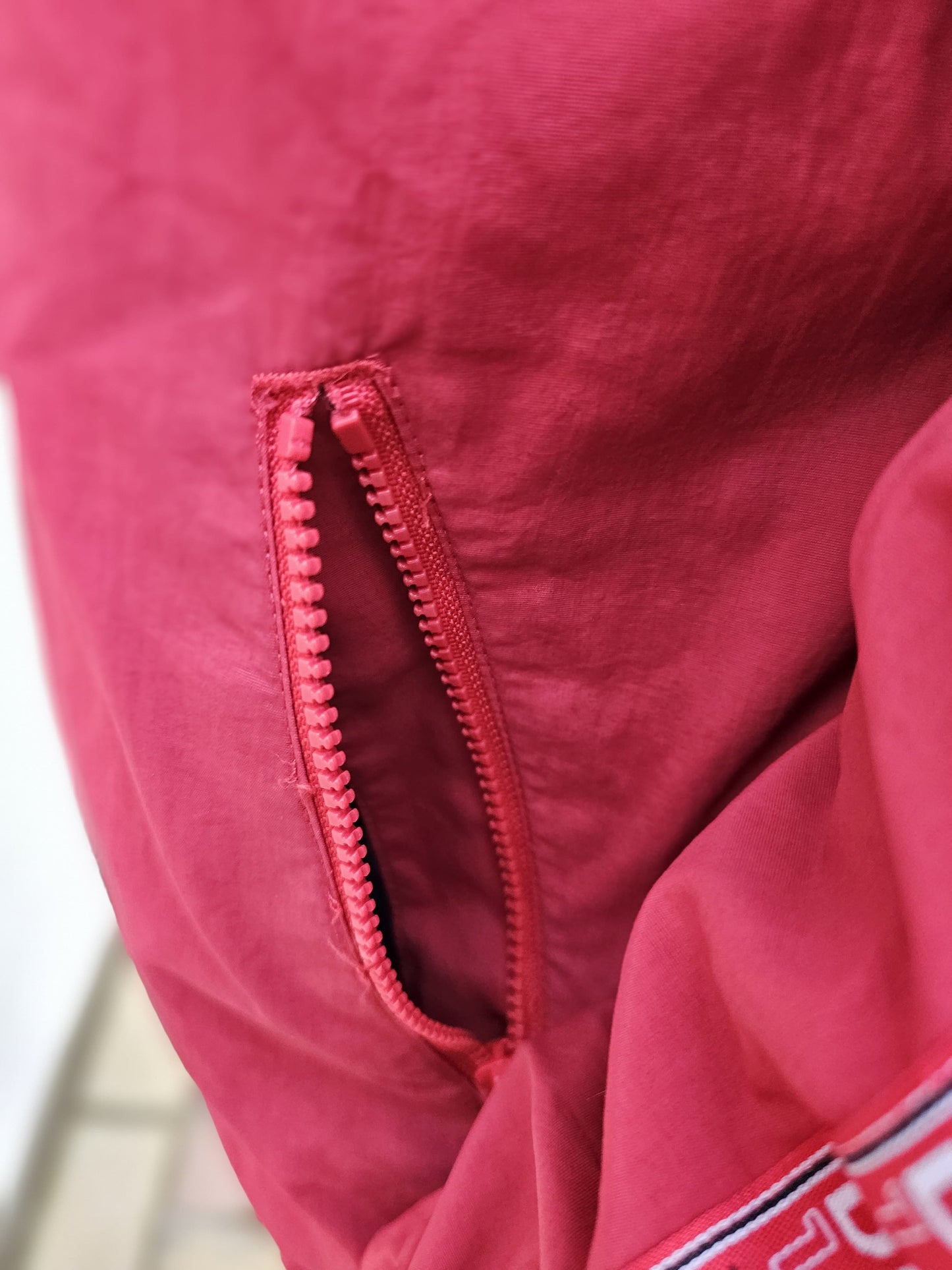 Superdry Red/Navy Pullover Hoodie Anorak Jacket Windbreaker Half Zip - 12/L/Large
