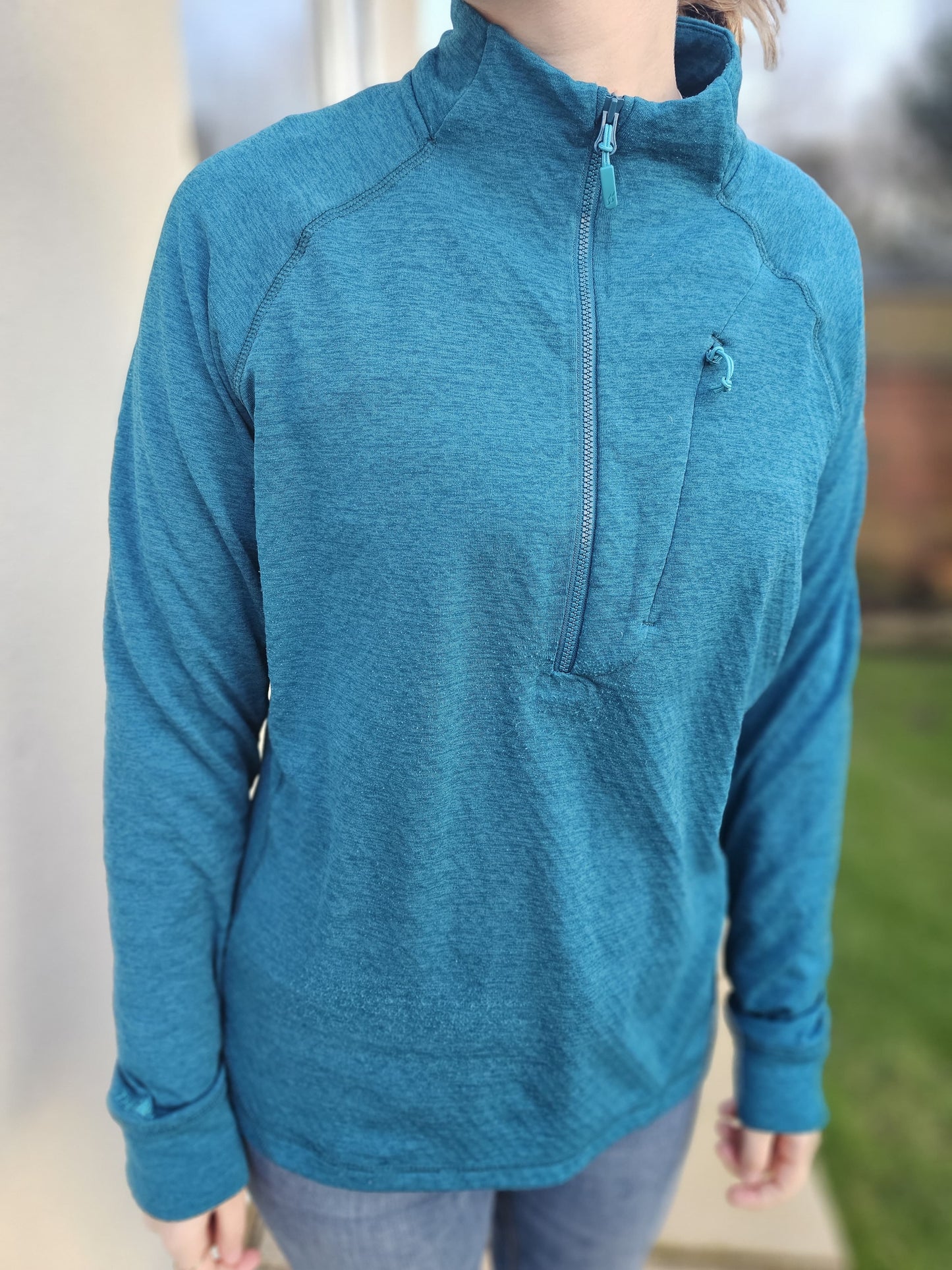 Rab Blue/Turquoise Pull Over Mid Layer1/2 Zip Fleece Jumper - UK 14