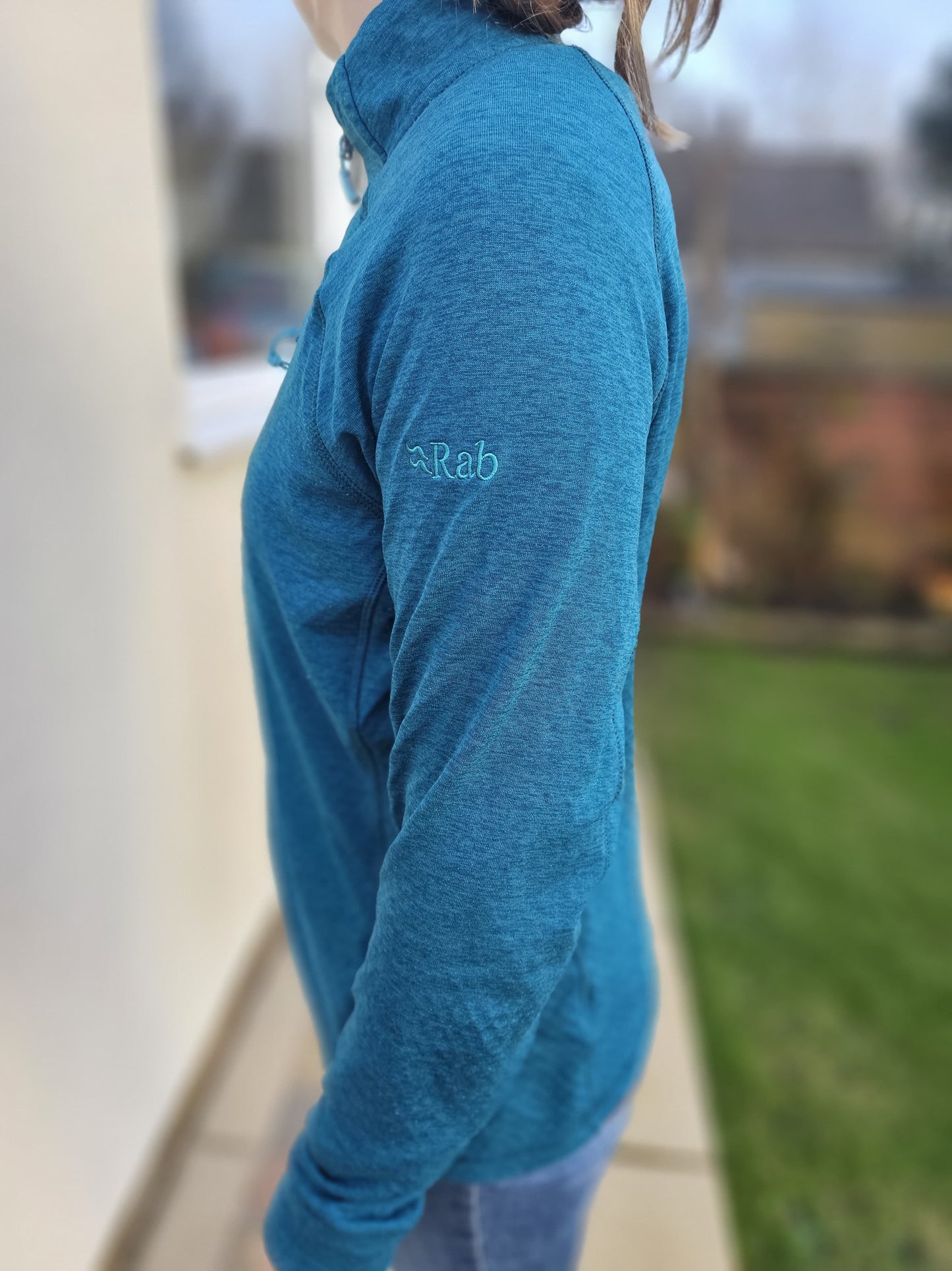 Rab Blue/Turquoise Pull Over Mid Layer1/2 Zip Fleece Jumper - UK 14