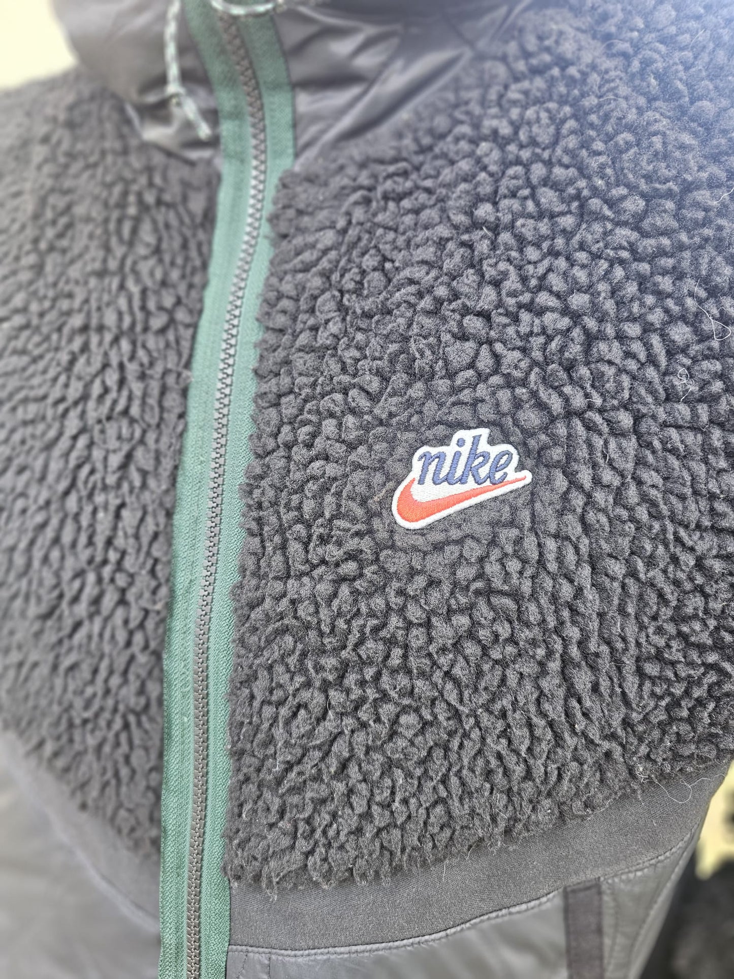 Nike Heritage Essentials Winter Fleece Panelled Zip-Through Hooded Sherpa - M/Medium