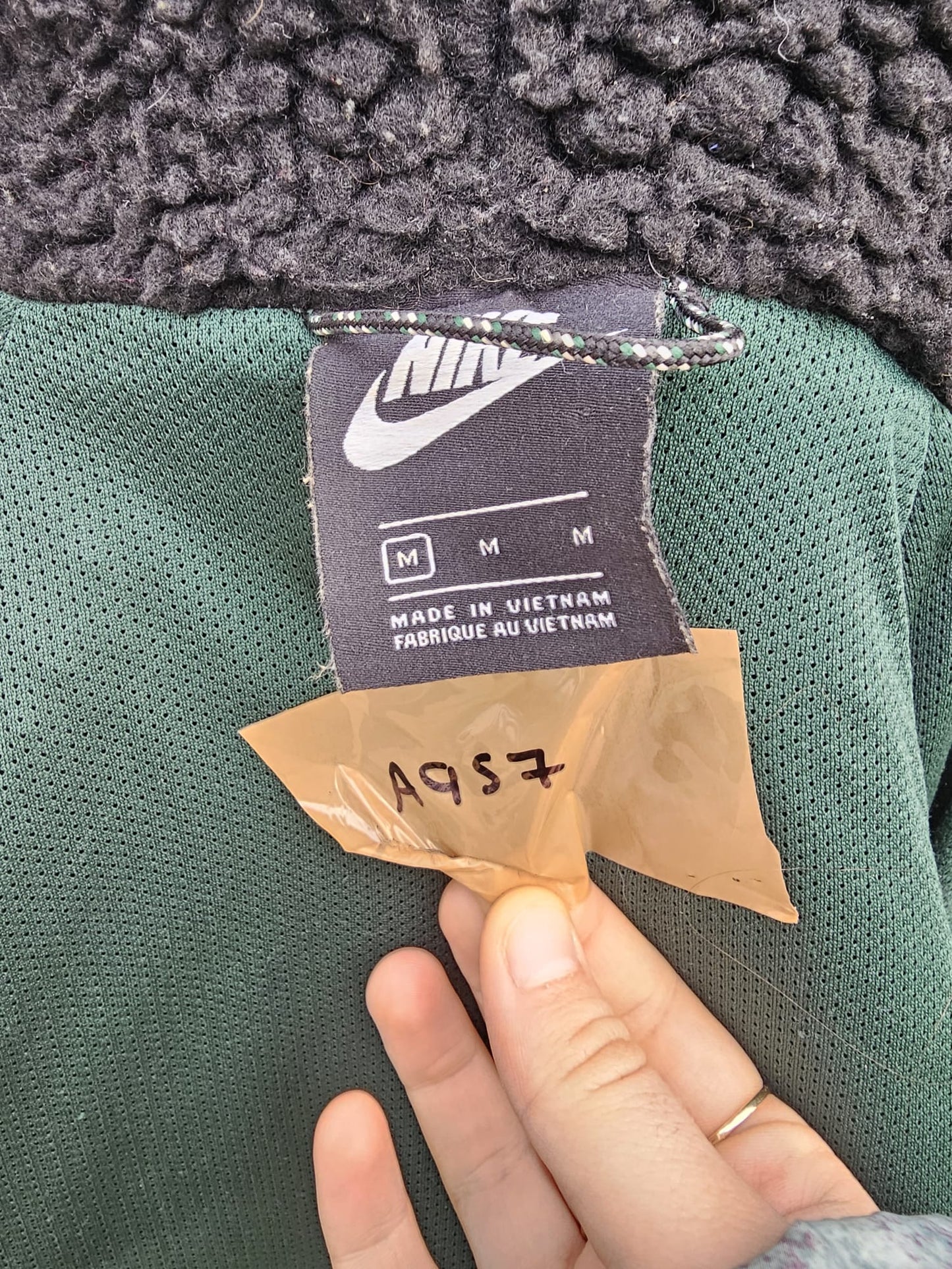 Nike Heritage Essentials Winter Fleece Panelled Zip-Through Hooded Sherpa - M/Medium