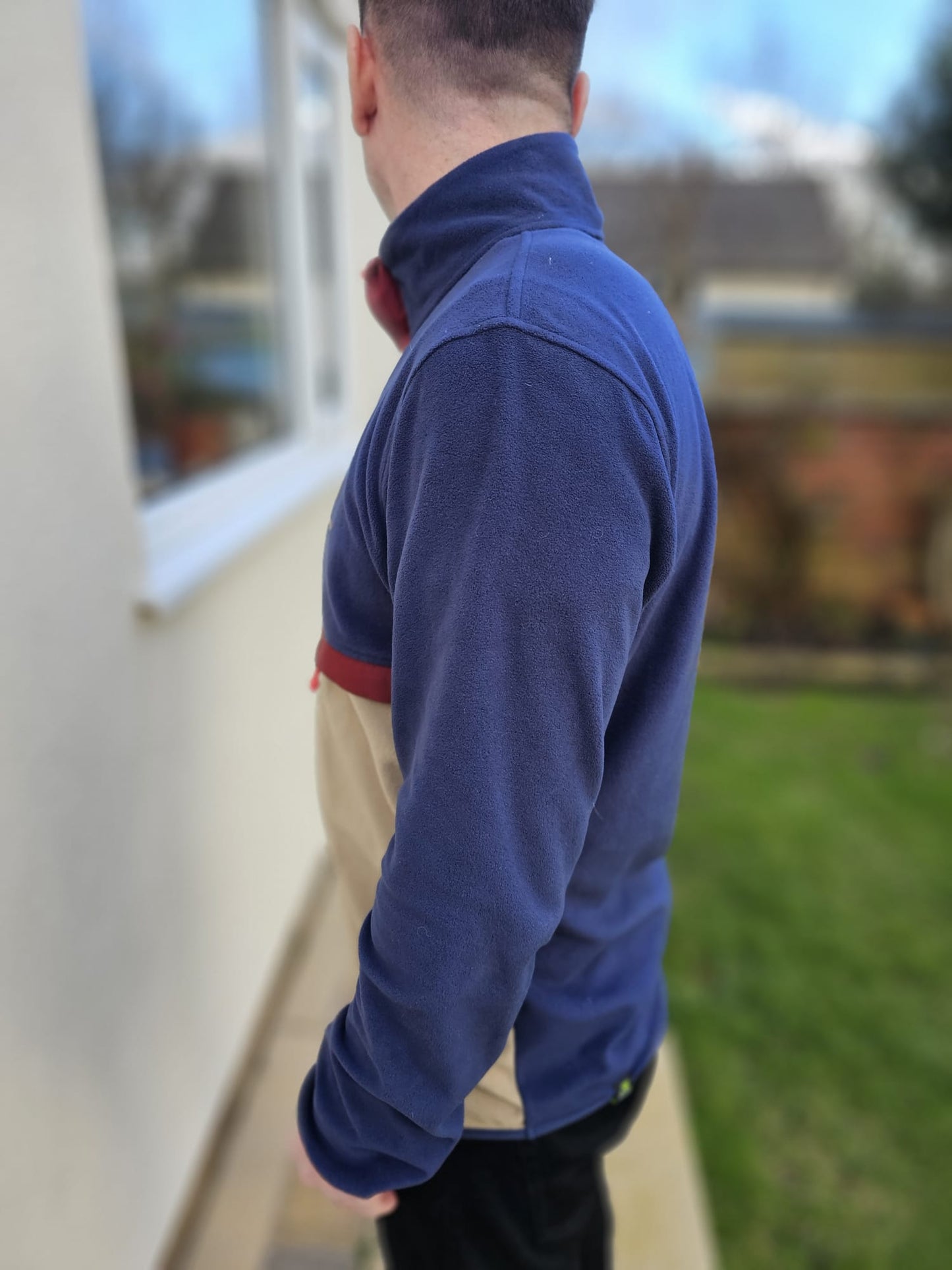 Berghaus Aslam Navy/Beige 1/2 Zip Pullover Fleece - L/Large