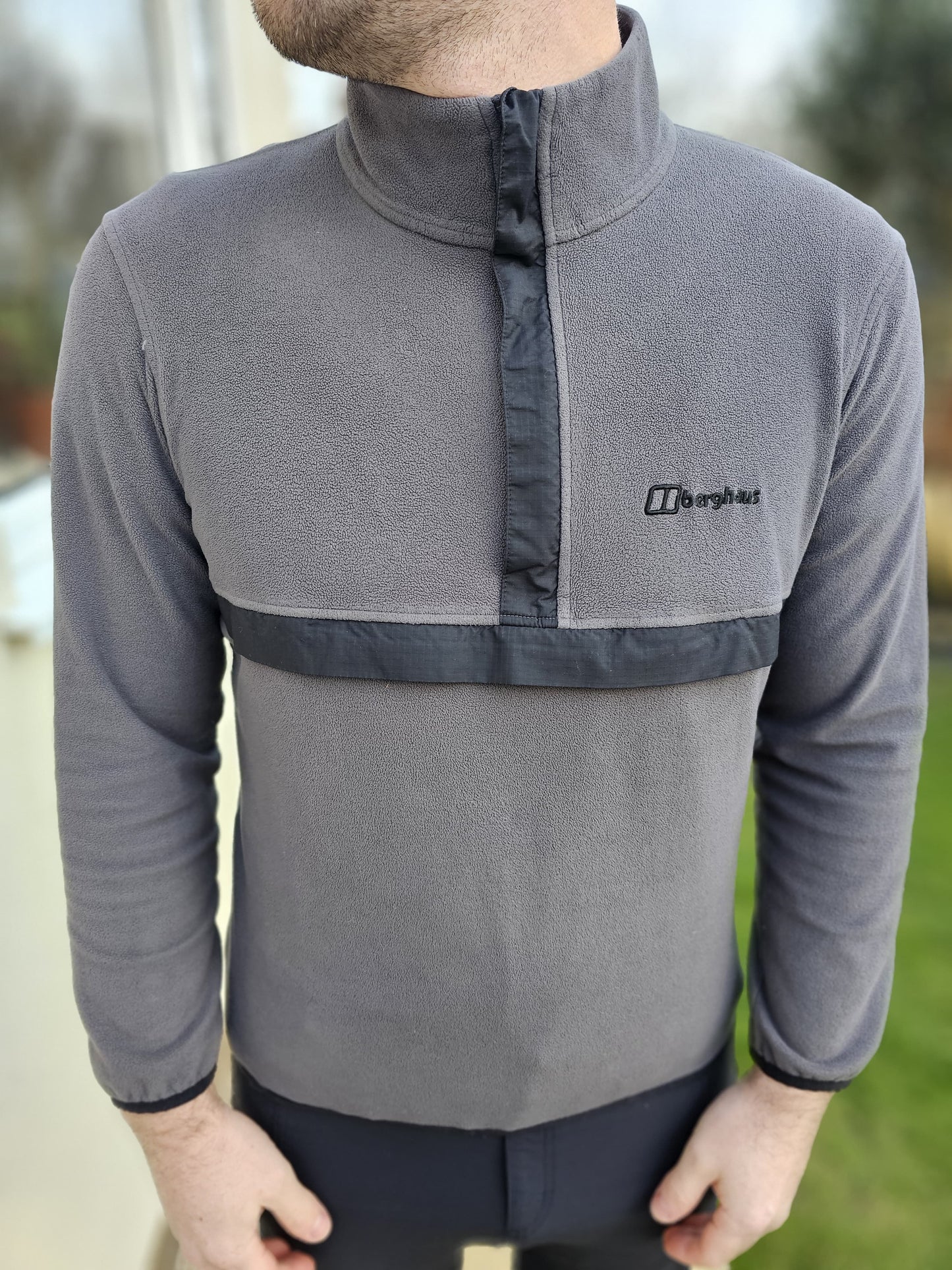 Berghaus Grey/Black Polartec Aslam 1/2 Zip Fleece Fleece Jumper - M/Medium