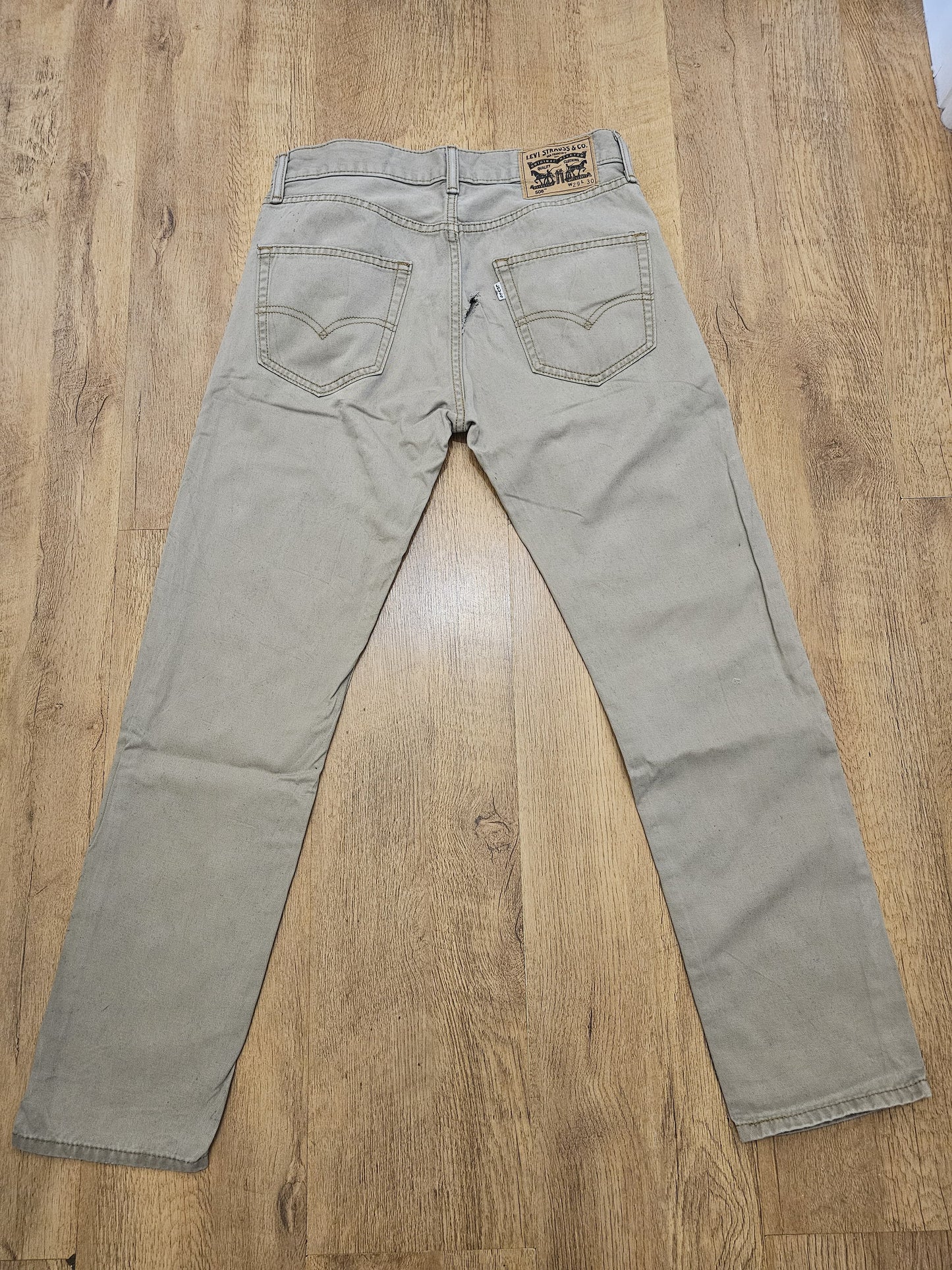 Levi's White Tabs Beige Jeans 508 Regular Taper Fit - W30/28L