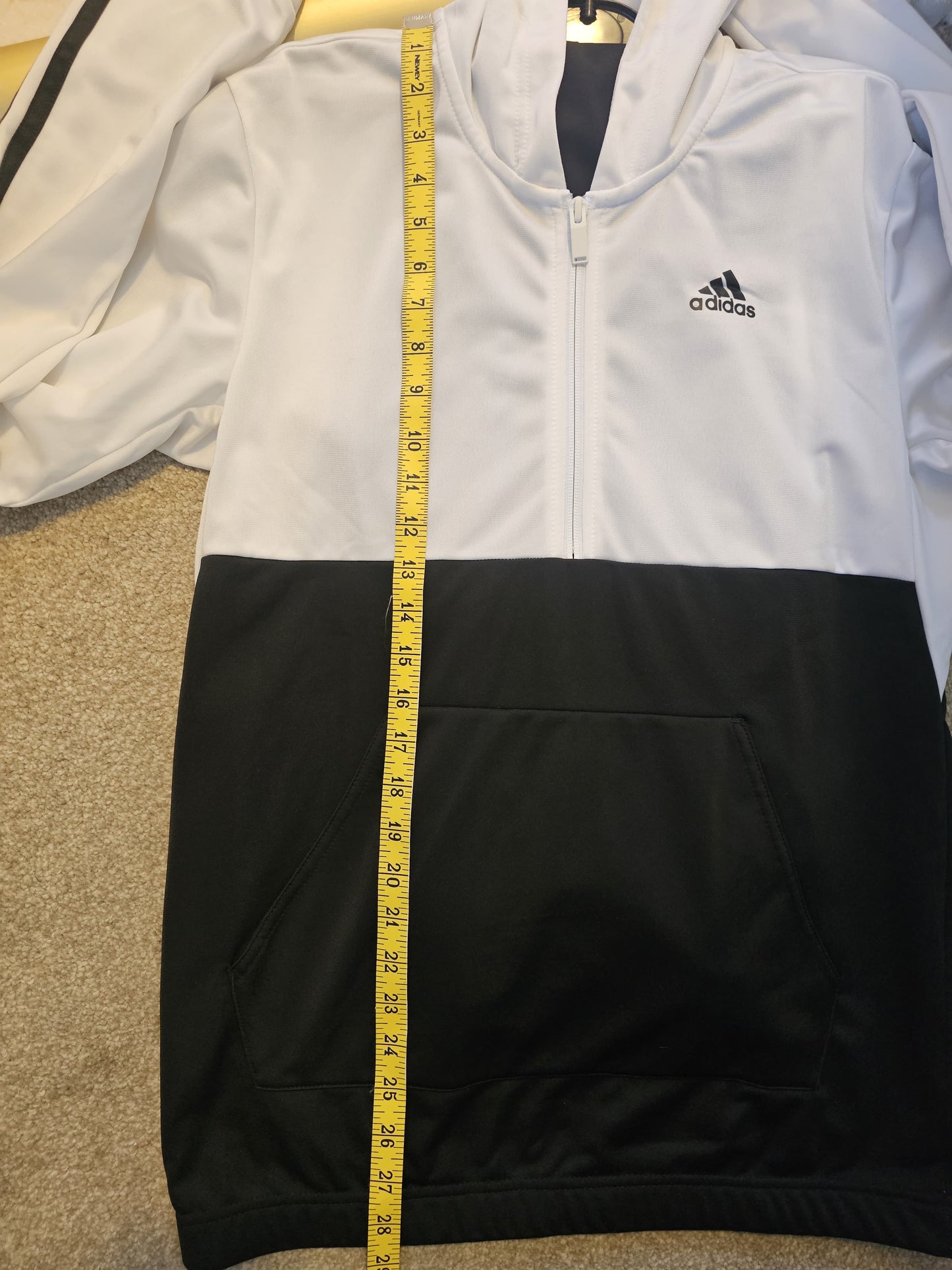 Adidas Full Tracksuit Top & Bottoms Black/White Activewear/Casual - L/Large