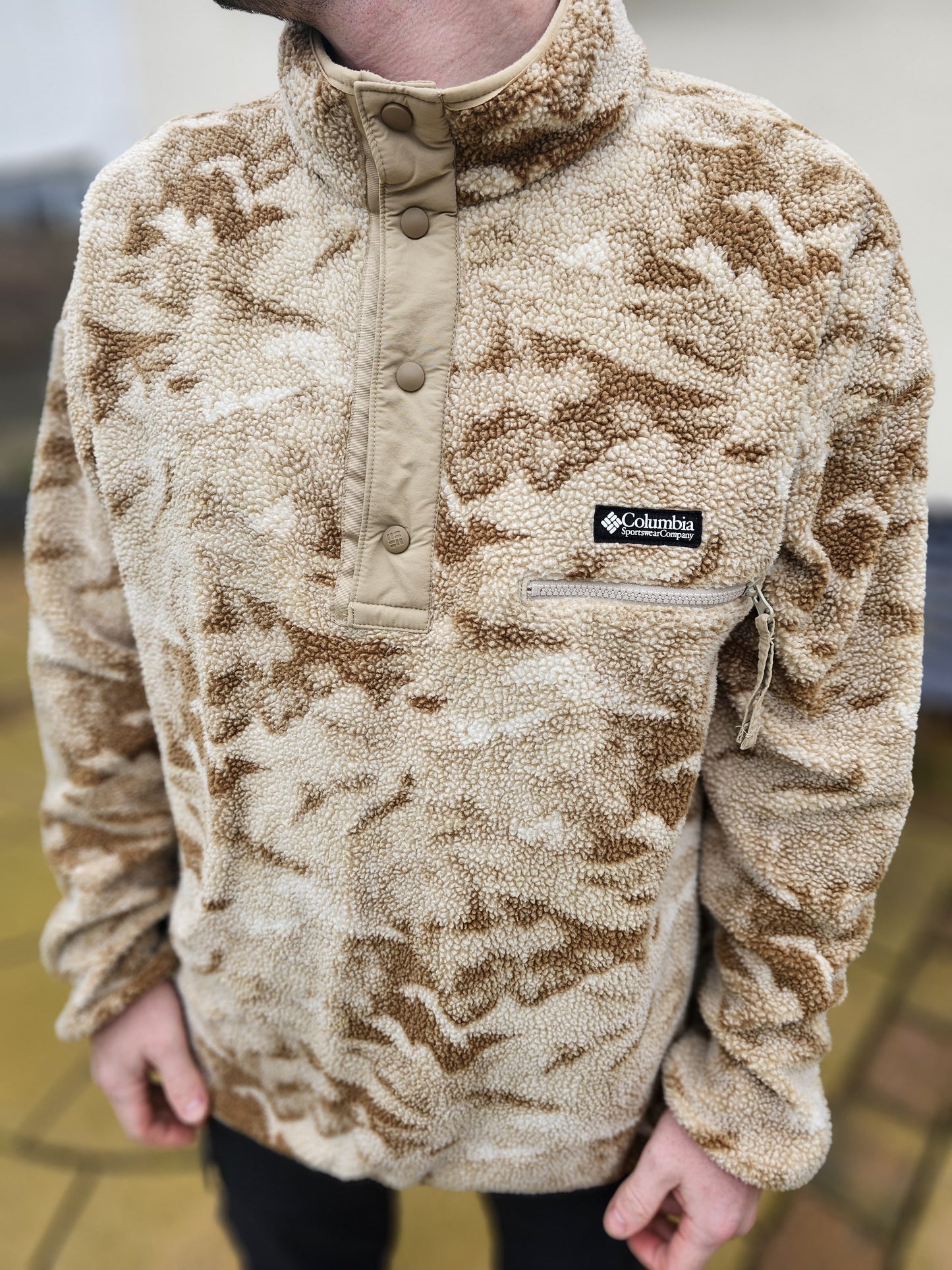 Columbia Unisex Sand Camo Desert Pullover Fleece Jumper - XL/Extra Large
