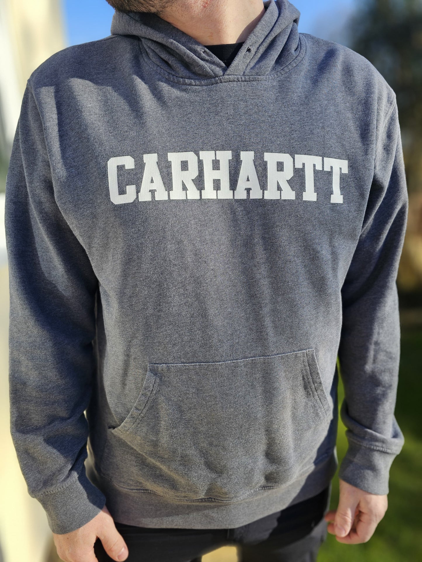 Carharrt Big Spell out Street Wear Grey Hoodie/Hoody - XL/Extra Large