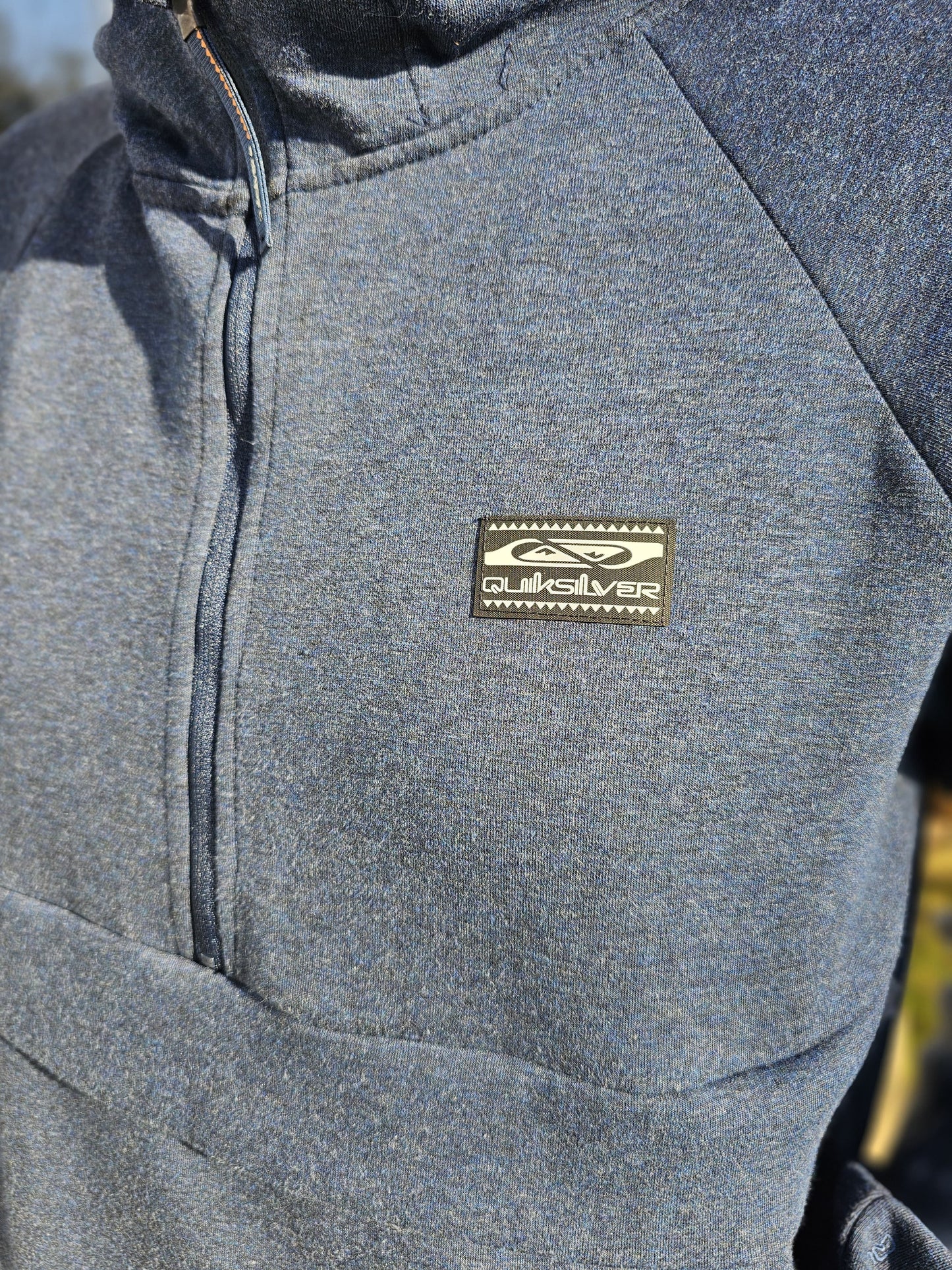 Mens Quiksilver Step Off 1/2 Zip Navy Hoodie Mens -  L/Large