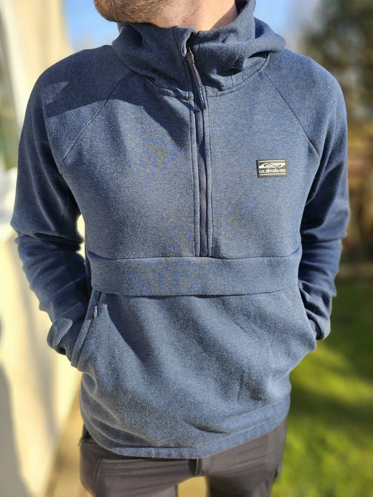 Mens Quiksilver Step Off 1/2 Zip Navy Hoodie Mens -  L/Large