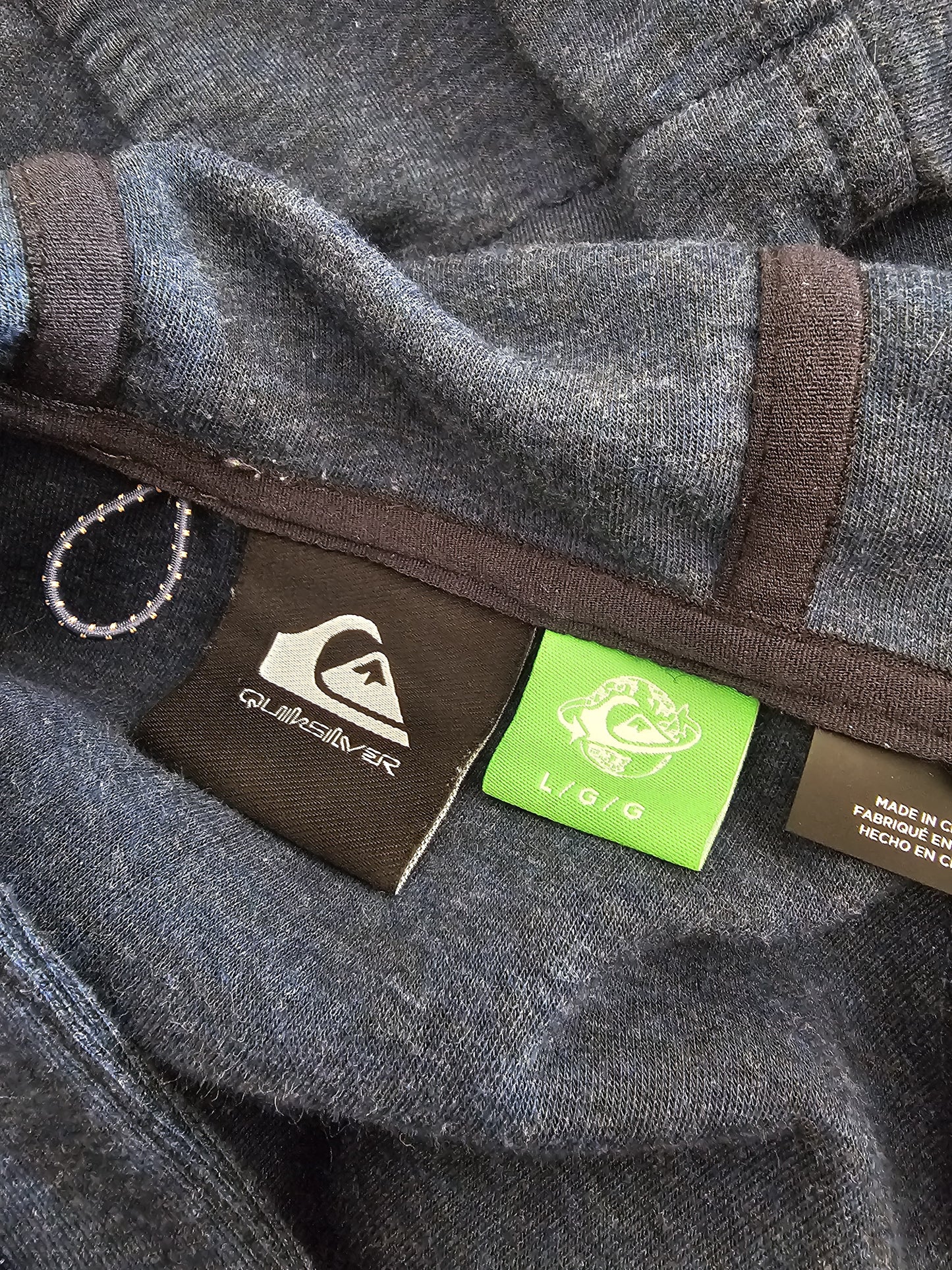 Mens Quiksilver Step Off 1/2 Zip Navy Hoodie Mens -  L/Large