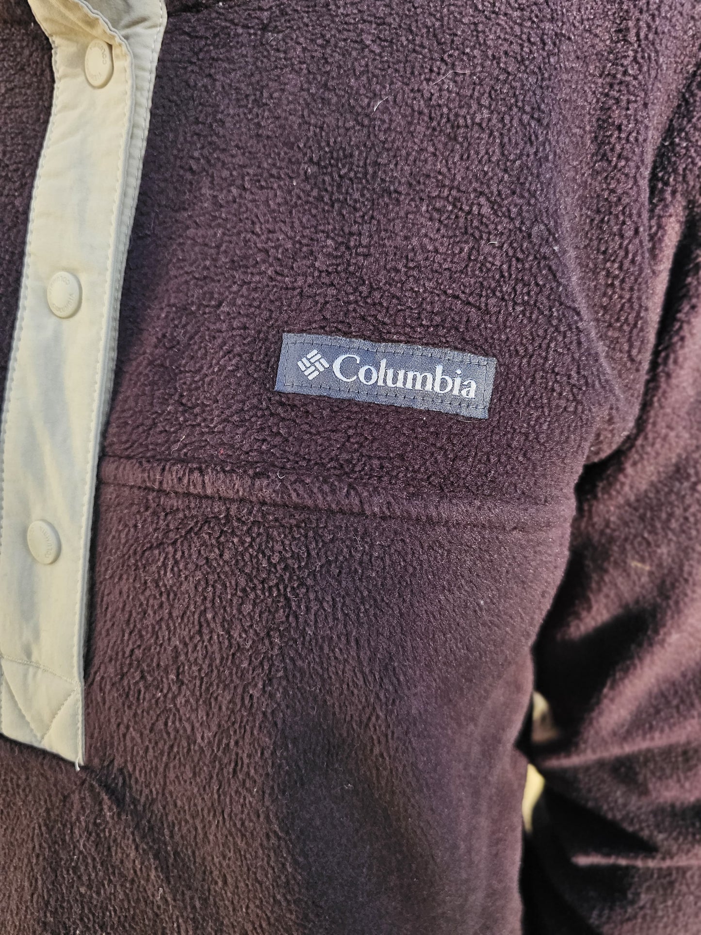 Columbia Brown Pullover Half Snap Fleece Jumper - S/Small