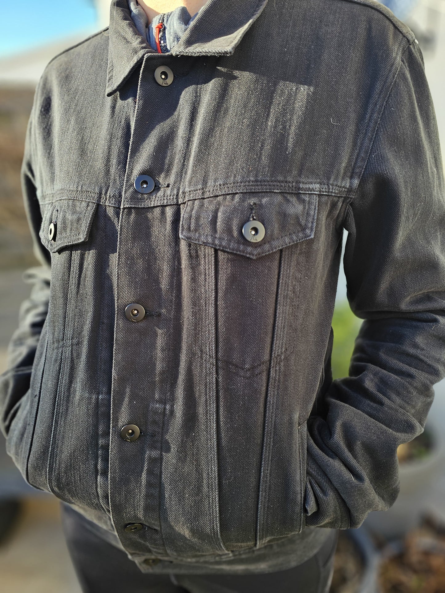 Quiksilver Black Button Up Denim Jacket - S/P/Small (M/10)