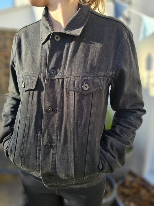 Quiksilver Black Button Up Denim Jacket - S/P/Small (M/10)