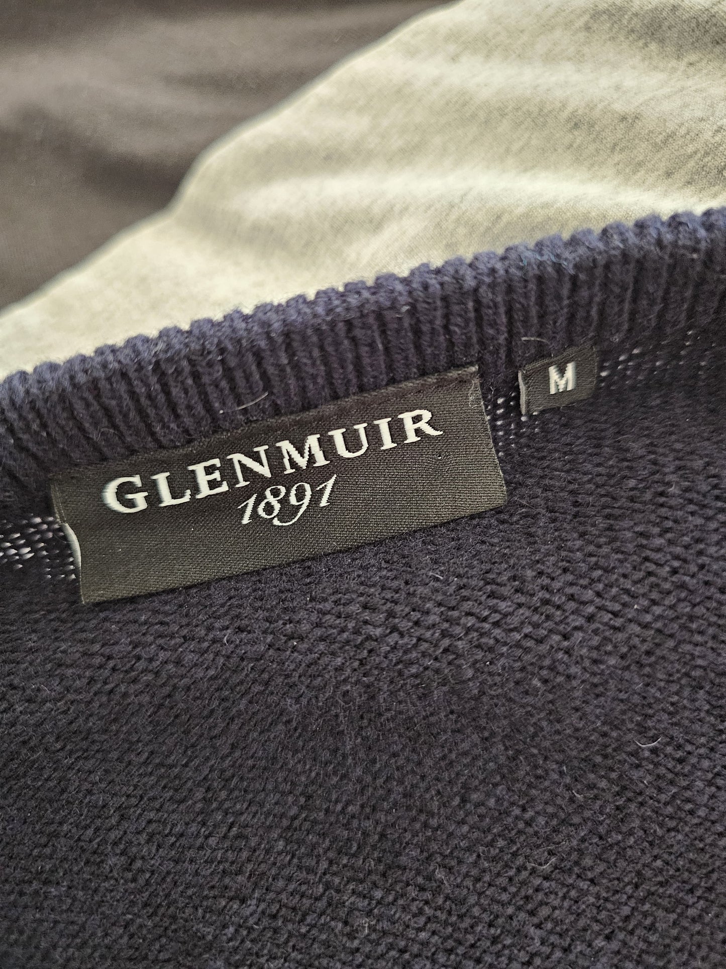 Glenmuir Navy Blue 1981 Ryder Cup V Neck Sweater Jumper - M/Medium 80% Lambswool