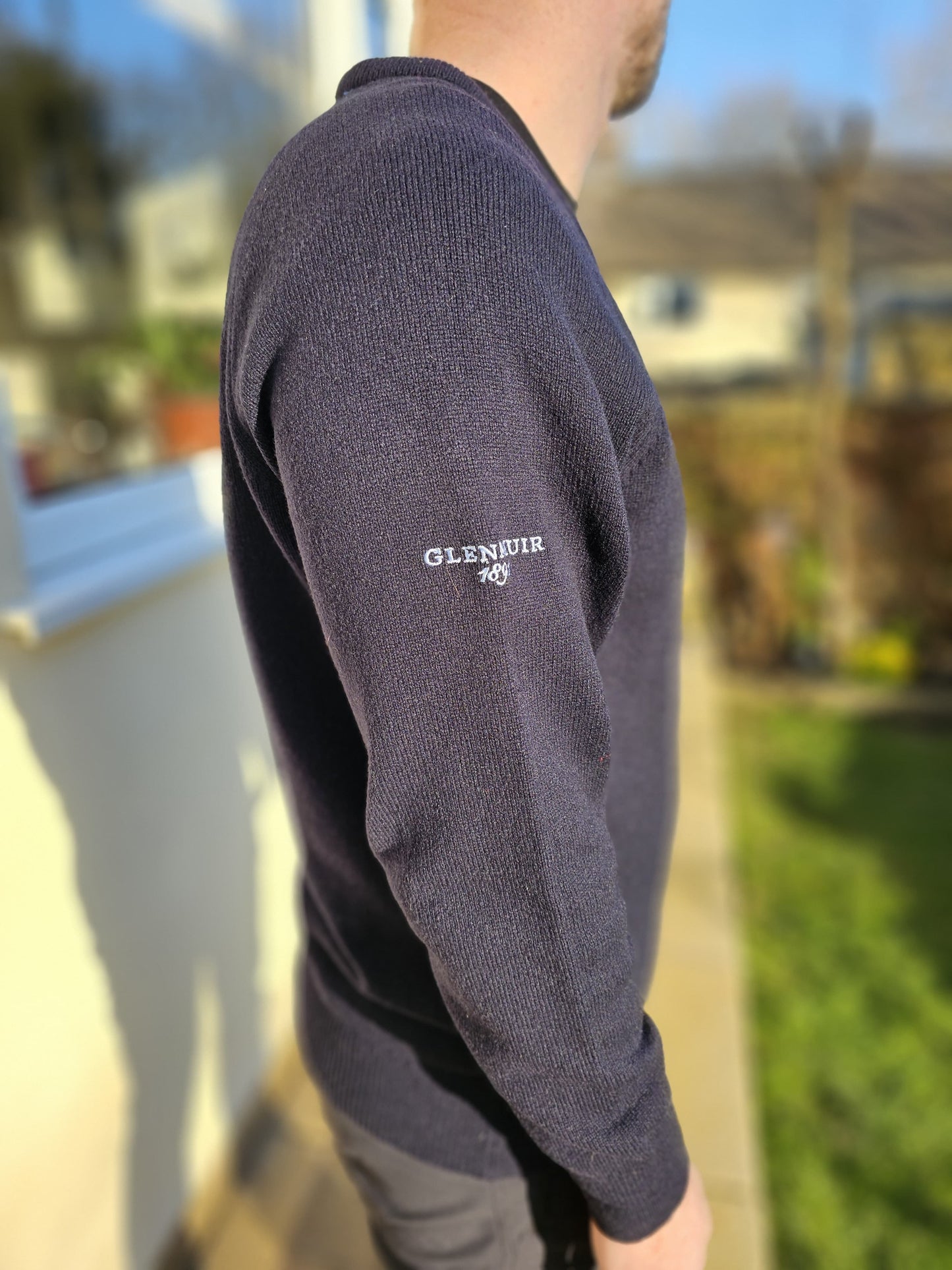 Glenmuir Navy Blue 1981 Ryder Cup V Neck Sweater Jumper - M/Medium 80% Lambswool