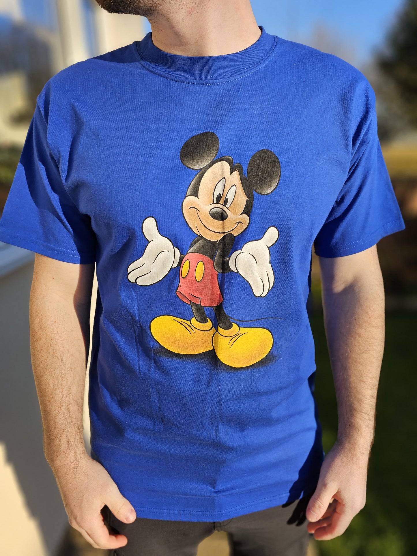 Genuine Walt Disney World Blue Mickey Mouse Short Sleeve T-Shirt -  NWT - M/Medium