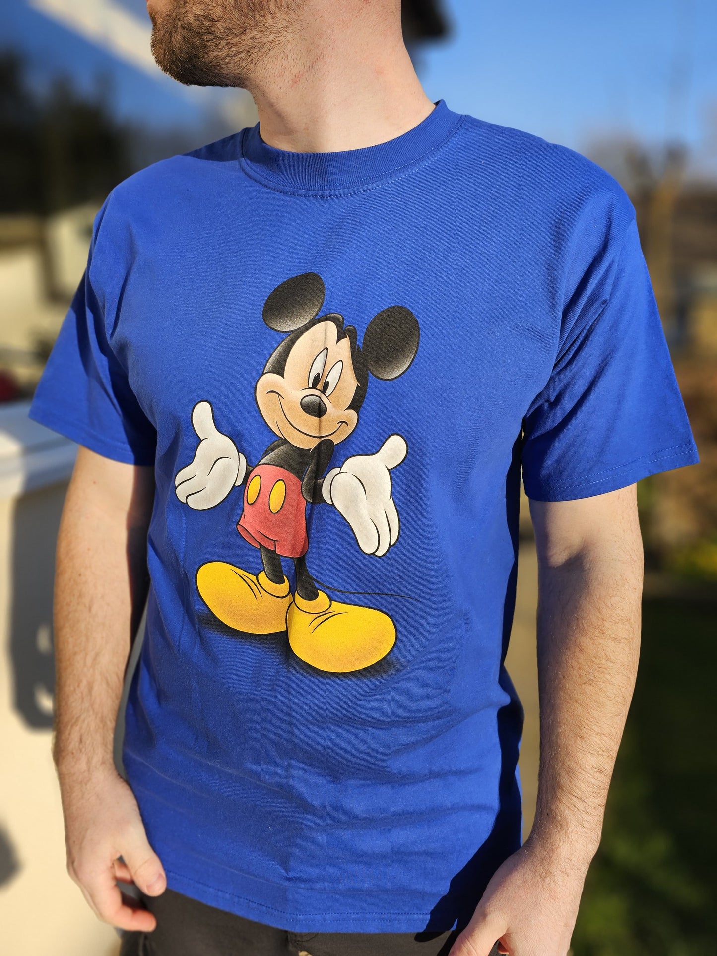 Genuine Walt Disney World Blue Mickey Mouse Short Sleeve T-Shirt -  NWT - M/Medium