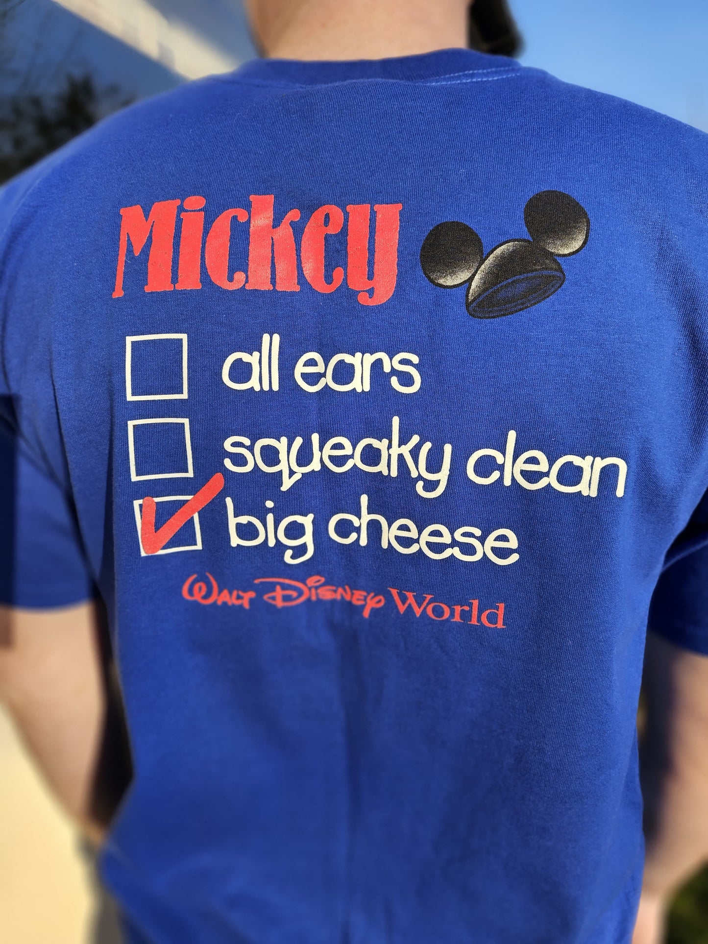 Genuine Walt Disney World Blue Mickey Mouse Short Sleeve T-Shirt -  NWT - M/Medium