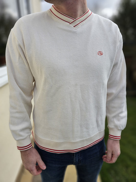 Vintage Quiksilver 90s Pullover V-Neck Jumper Sweater Sweatshirt - M/Medium L/Large