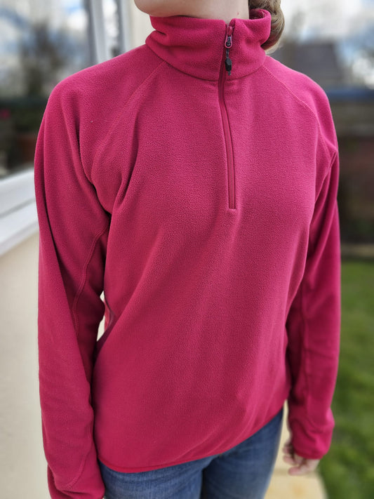 Berghaus Womens 1/4 Zip Pink Pullover Fleece Jumper - UK 14