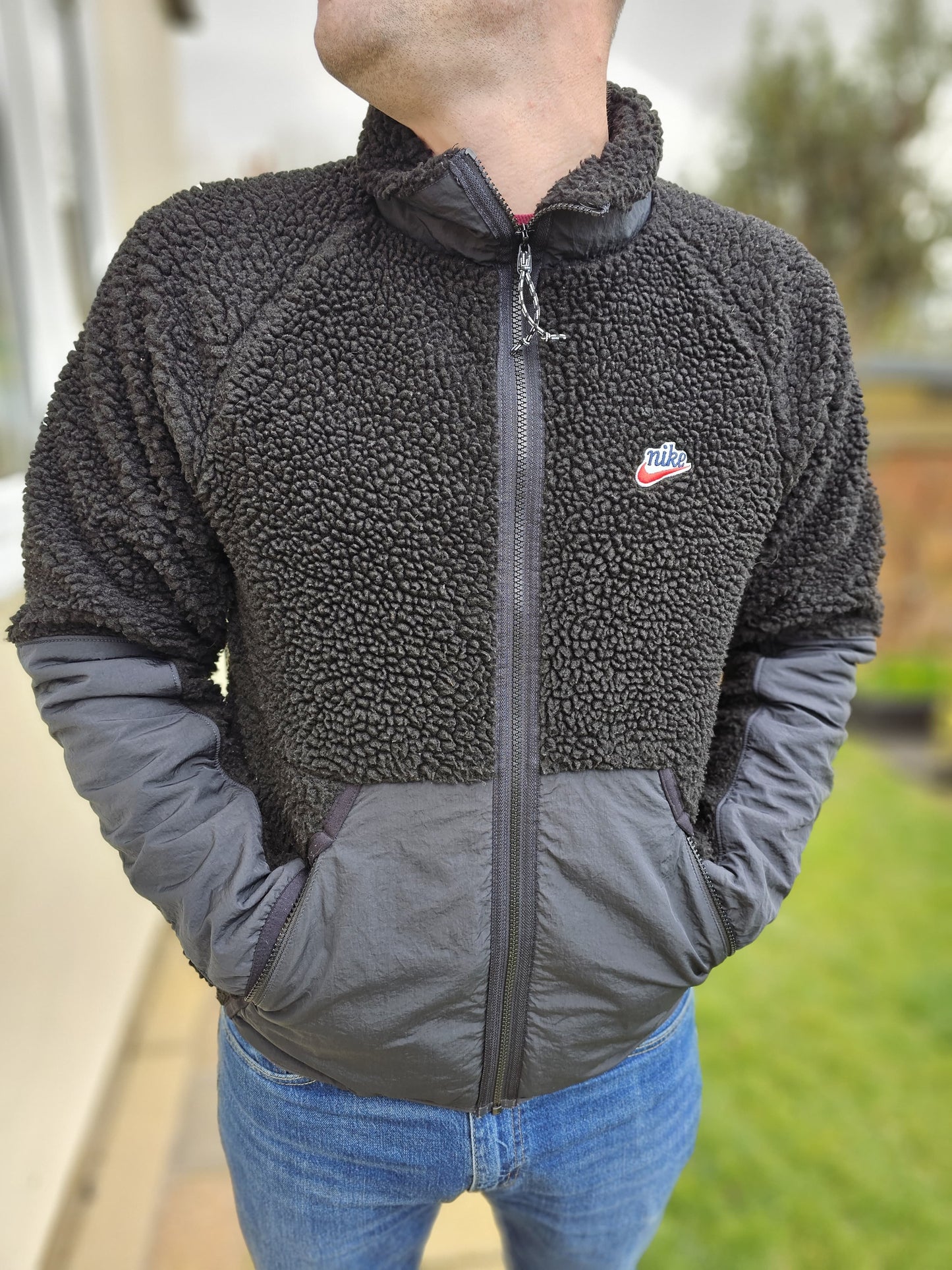 Nike Heritage Style Sherpa Fleece Jacket - M/Medium