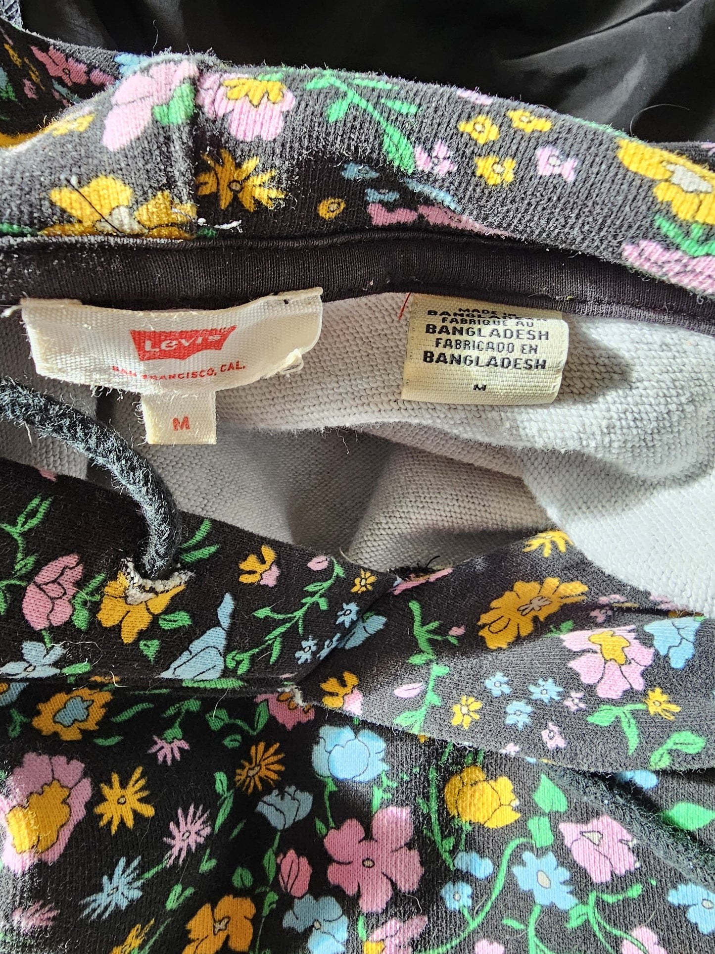 Levi's Grey Pullover Floral/Flowers Hoodie - M/Medium