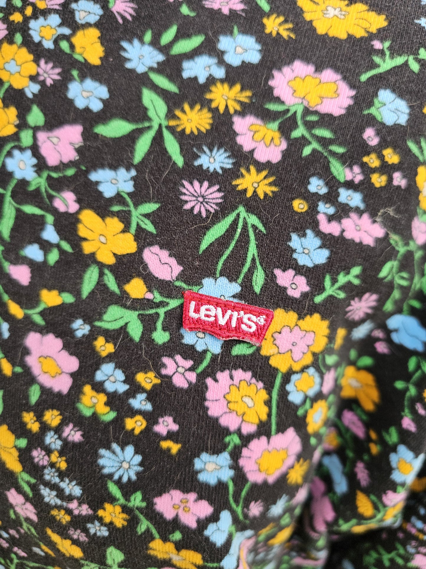 Levi's Grey Pullover Floral/Flowers Hoodie - M/Medium