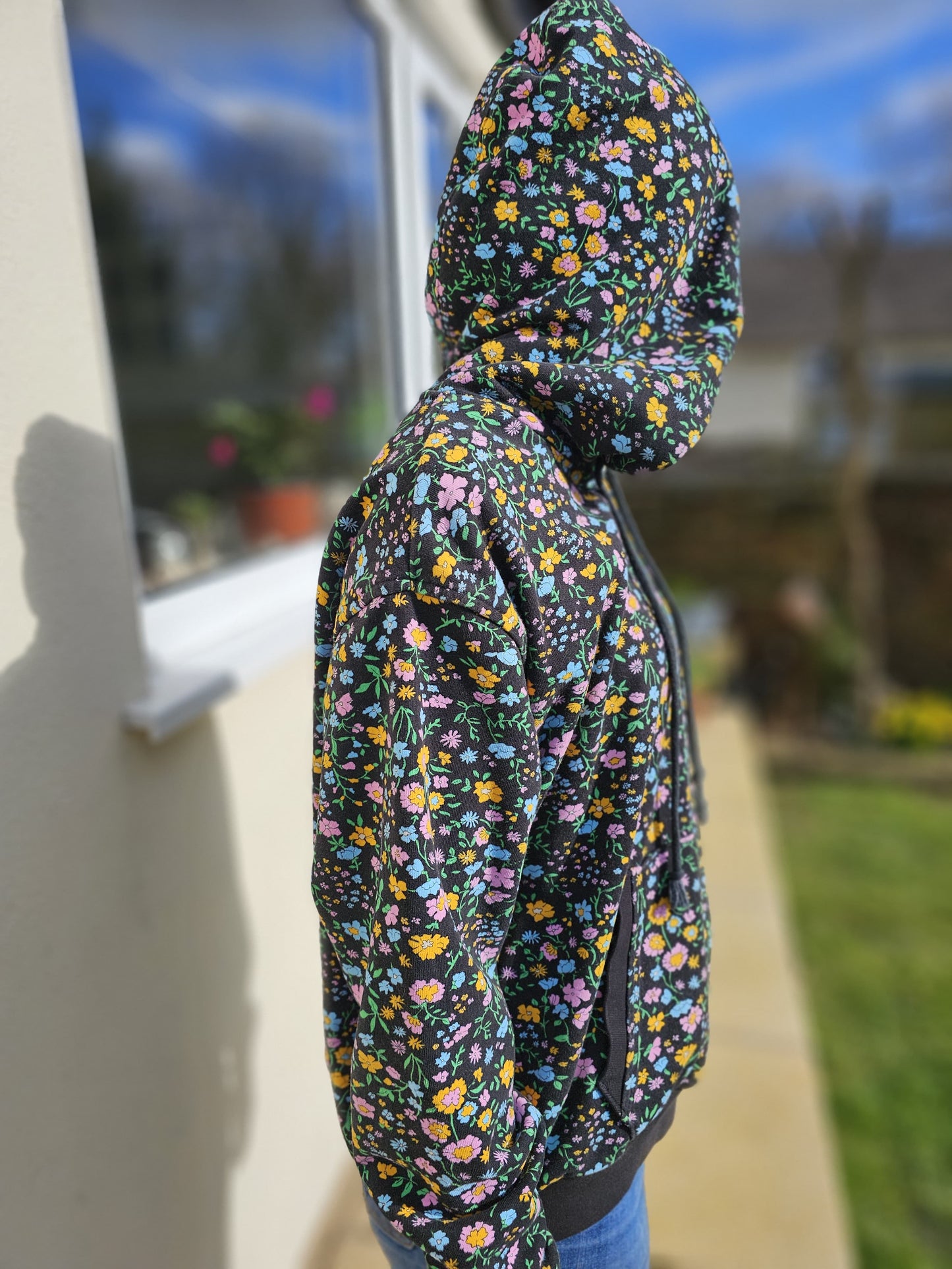 Levi's Grey Pullover Floral/Flowers Hoodie - M/Medium