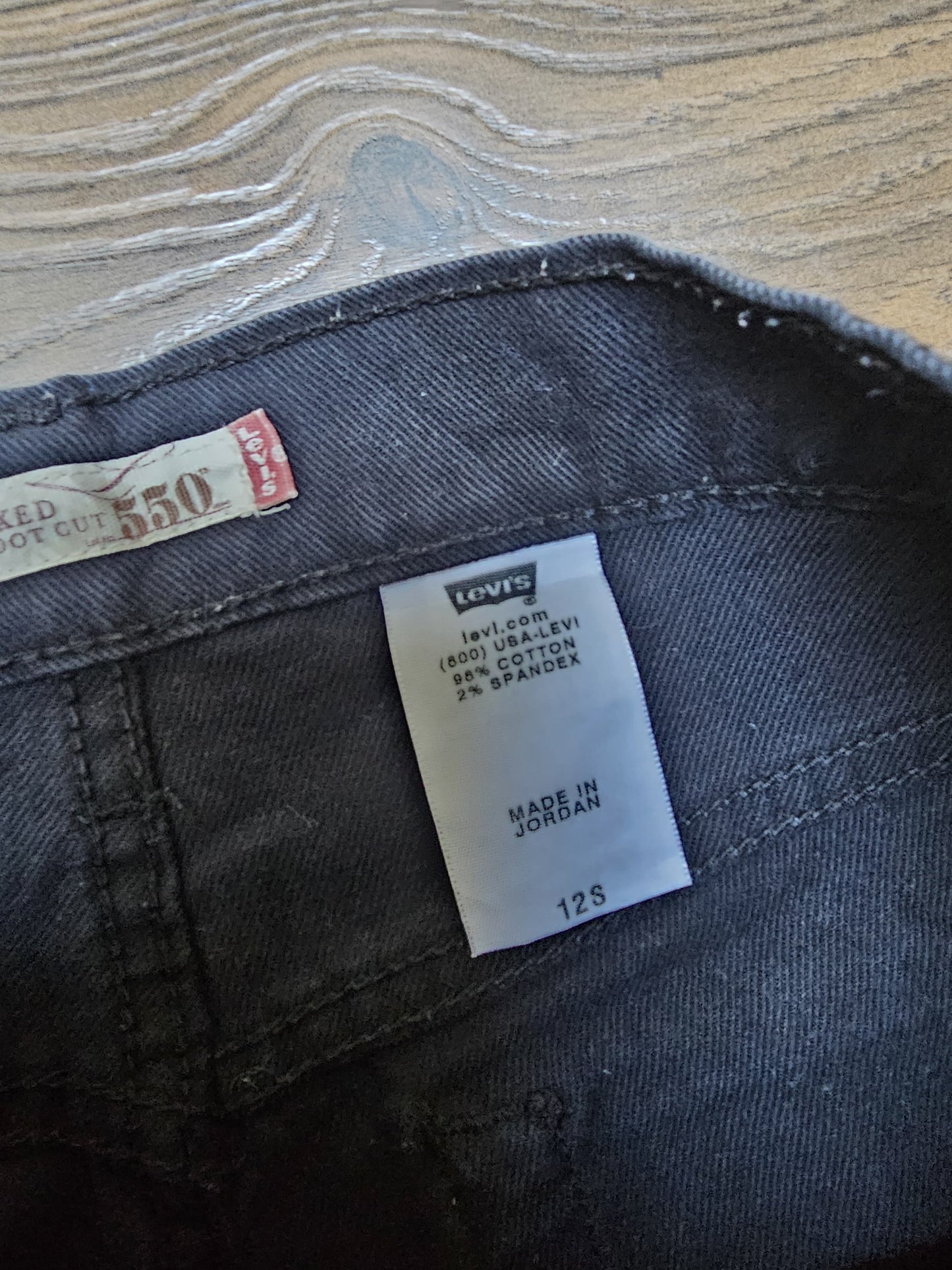 Levi's Womens Black Jeans Relaxed Boot Cut 550 Fit 12S W32/29L