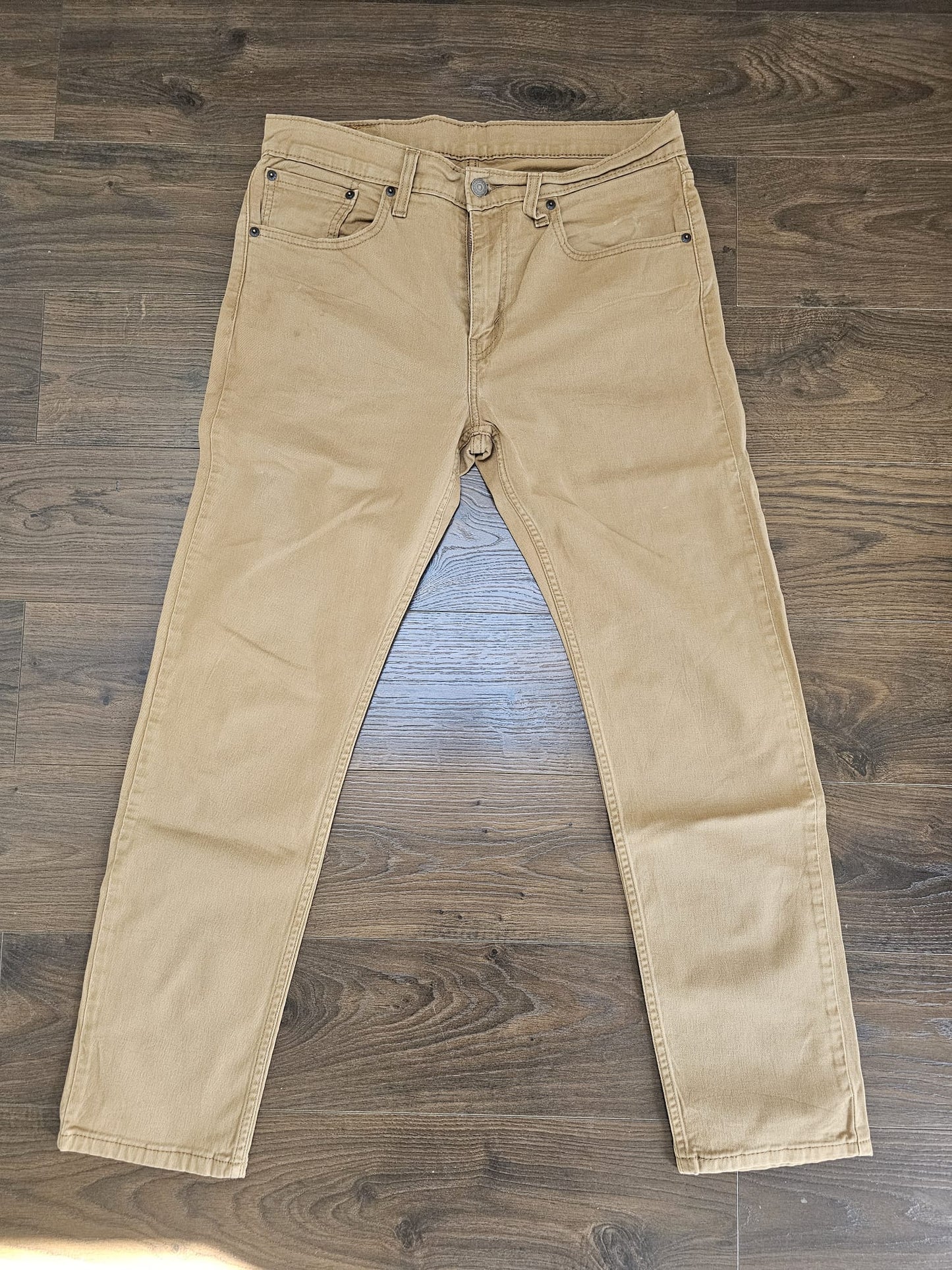 Levi's Mens Beige Jeans 502 Tapered Fit W33/30L Denim
