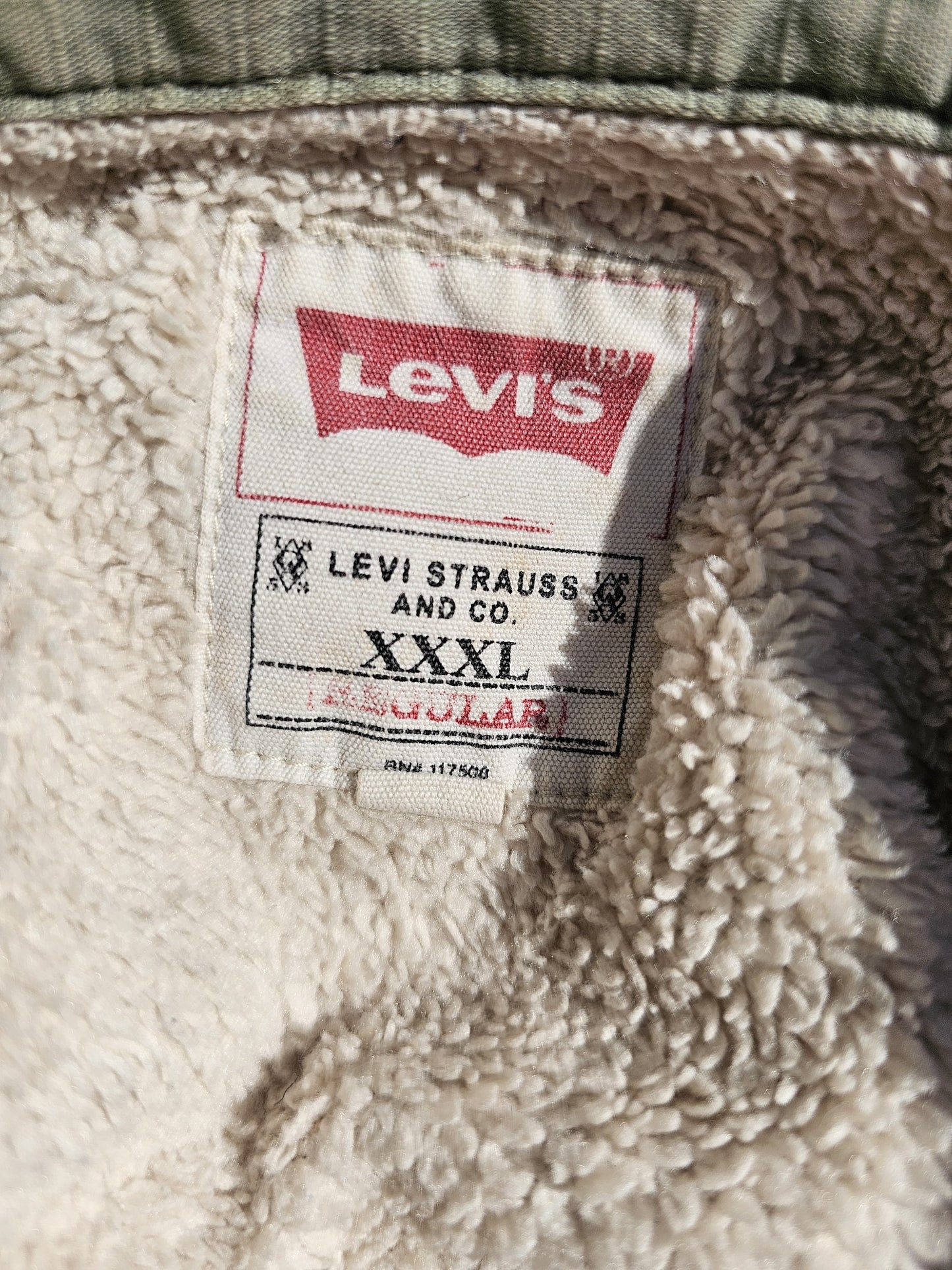 Levi's Khaki Sherpa Lined Overshirt Shacket Jacket XXXL/Extra Extra Extra Large