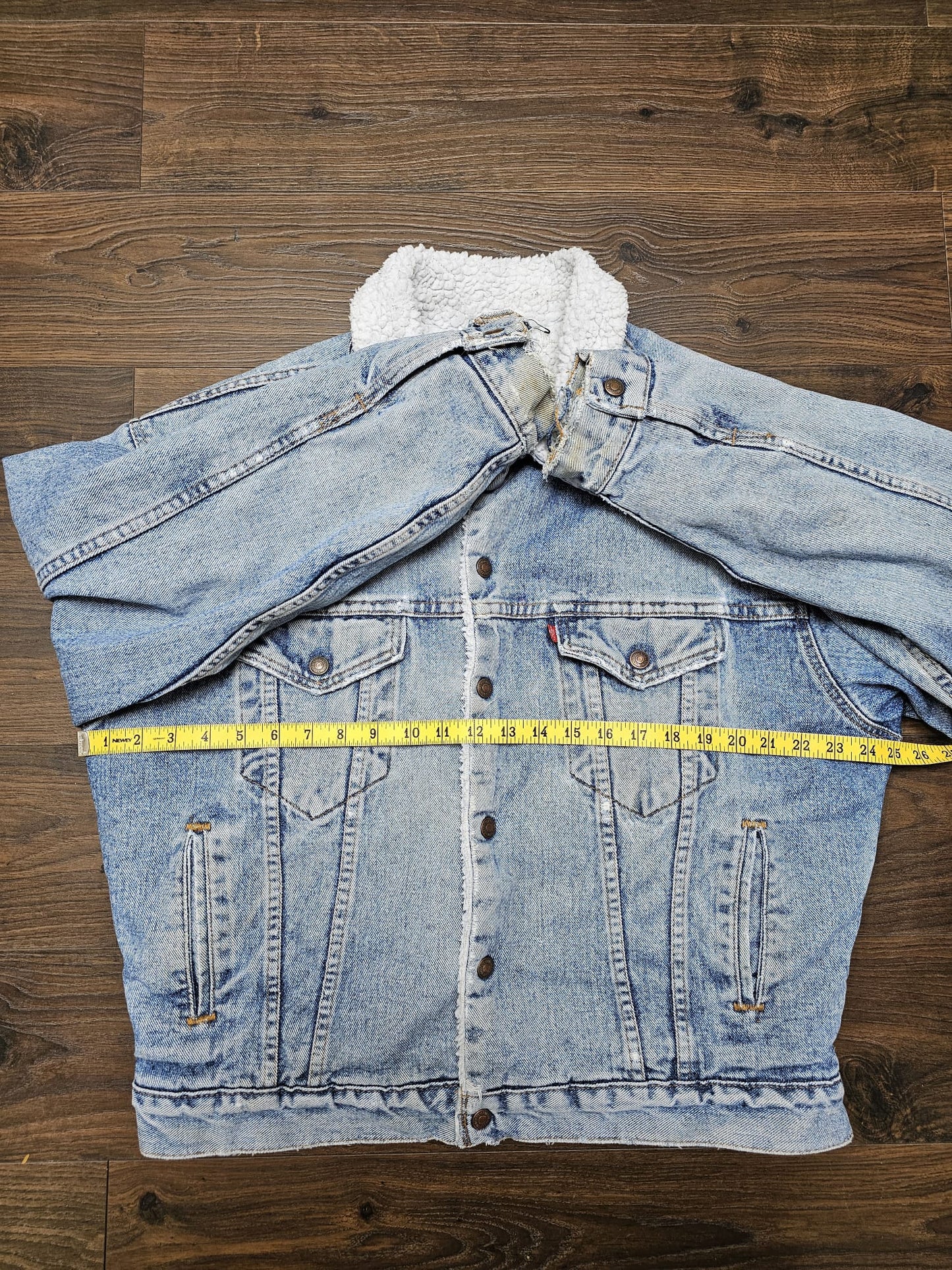Vintage 1990's Levi's Light Blue Denim Sherpa Unisex Jacket - M/Medium
