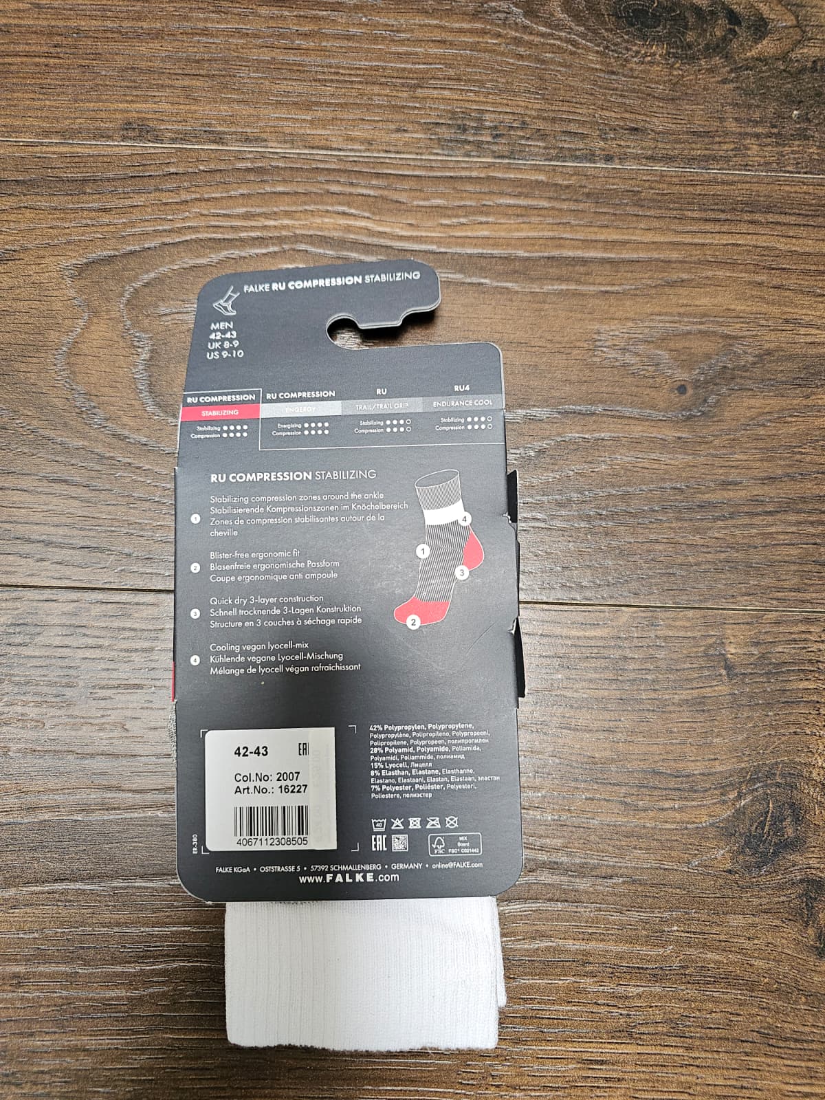 Mens FALKE Running RU Compression Socks Activewear - UK-8-9 EU-42/43